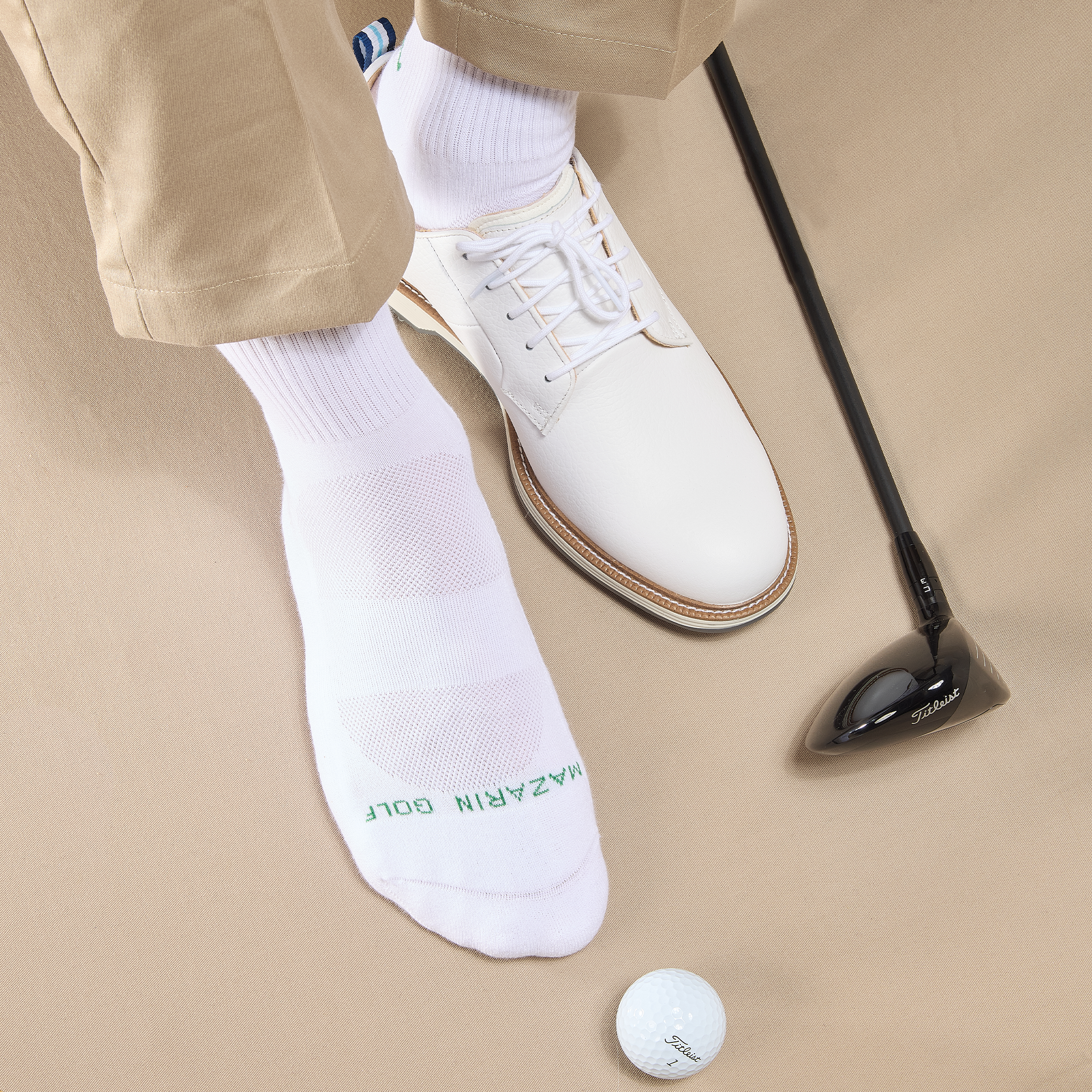Weiß & Leuchtendgrün - Golf - Baumwolle
