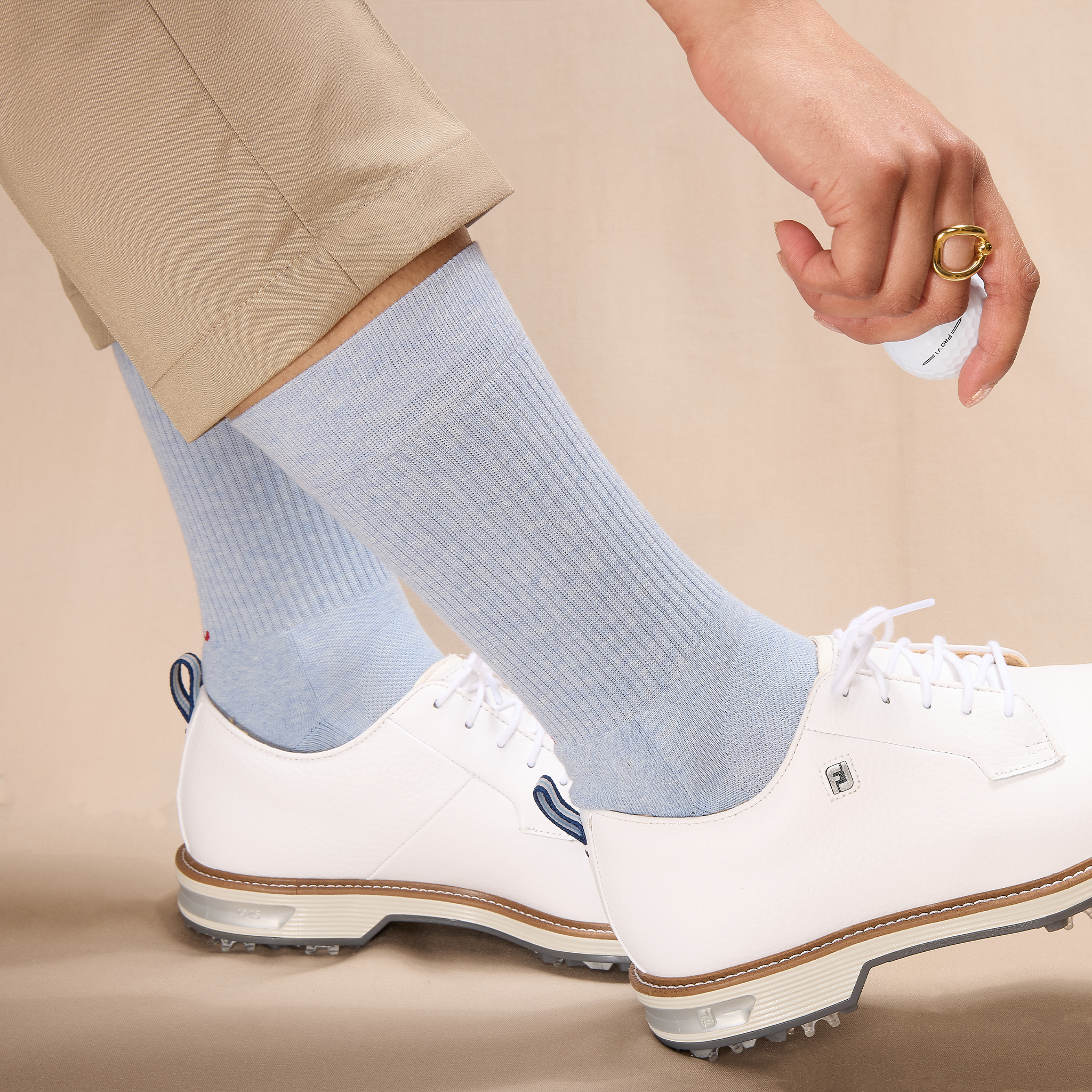 Himmelblau & Rot - Golf - Baumwolle