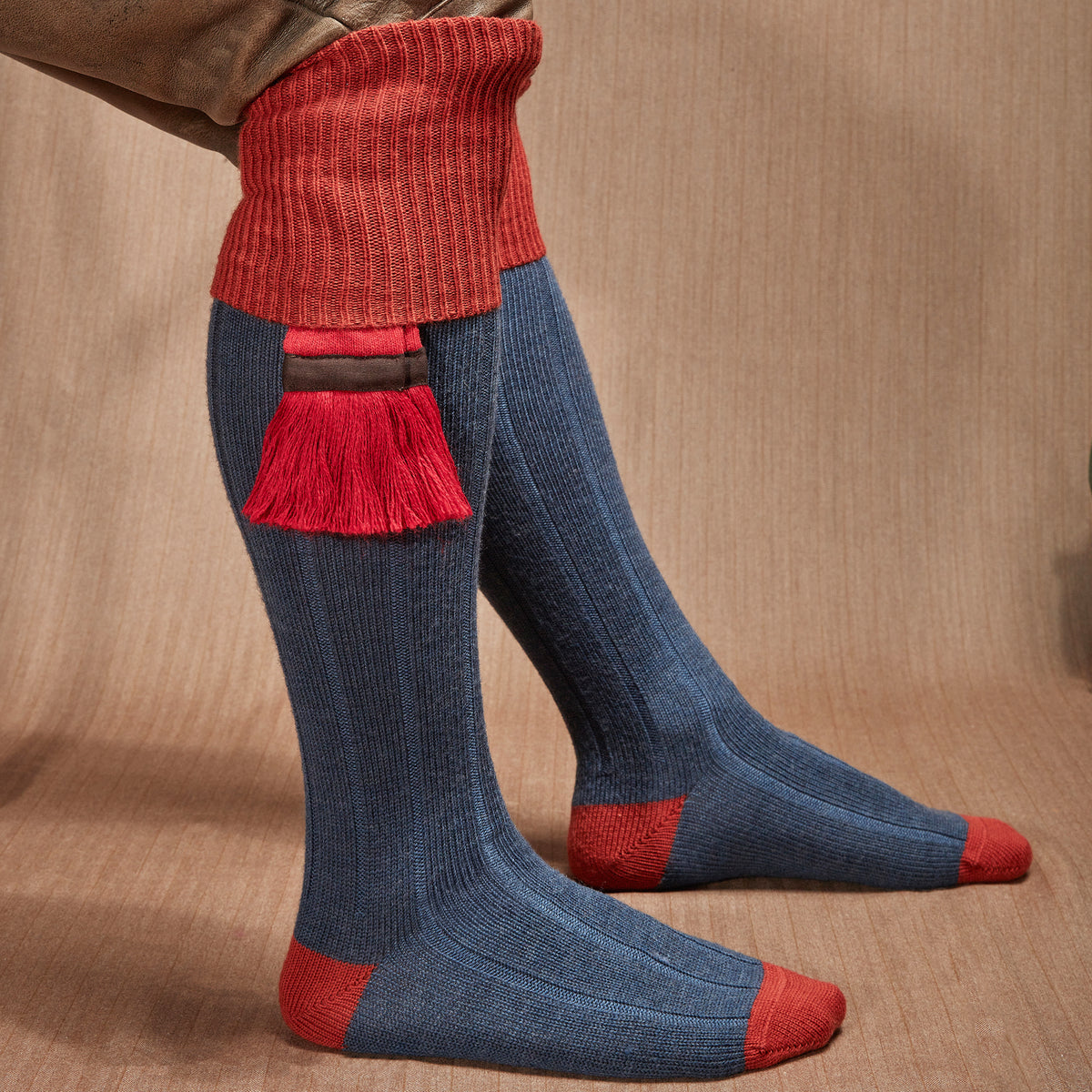 Calcetines altos | Acero y Óxido - Caza - Lana merina