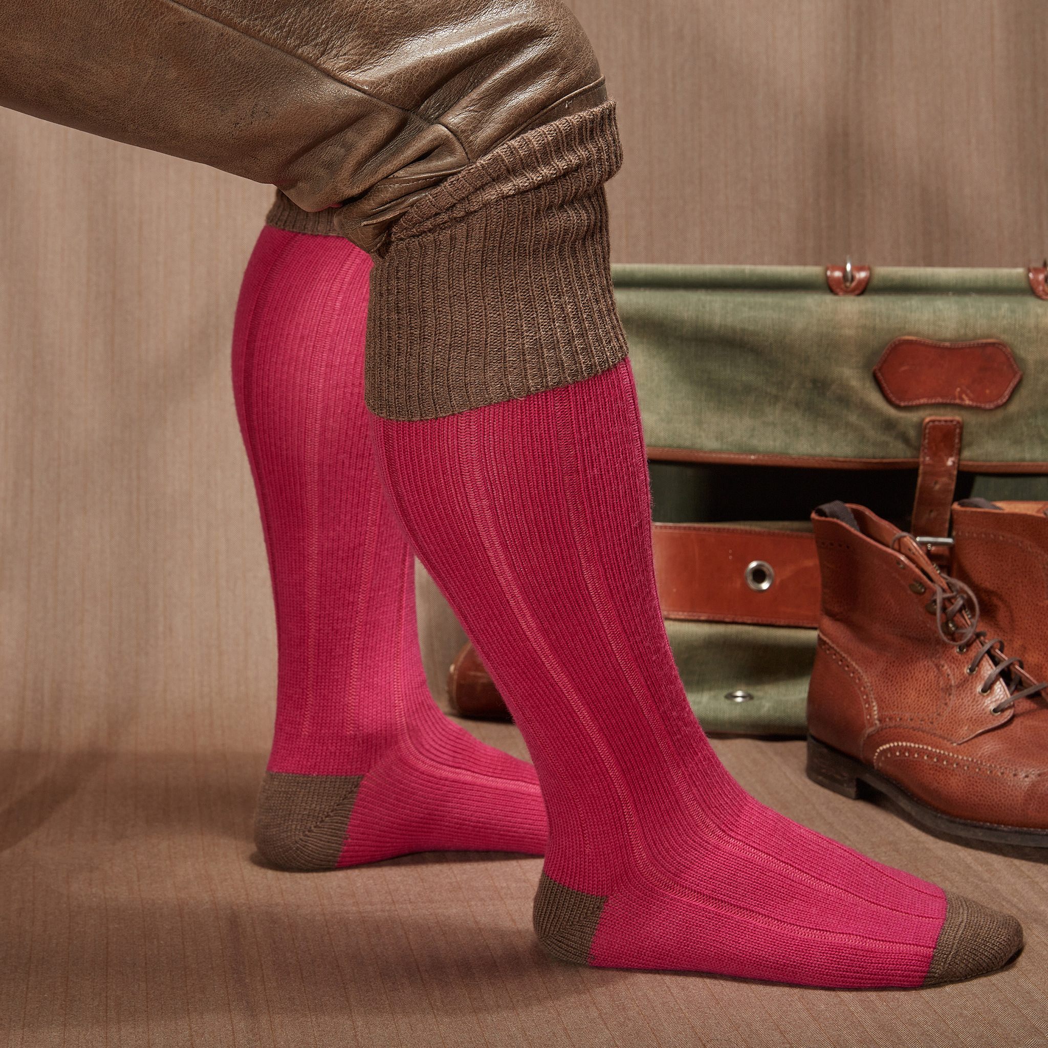 Fuchsia & Taupe - Wolle