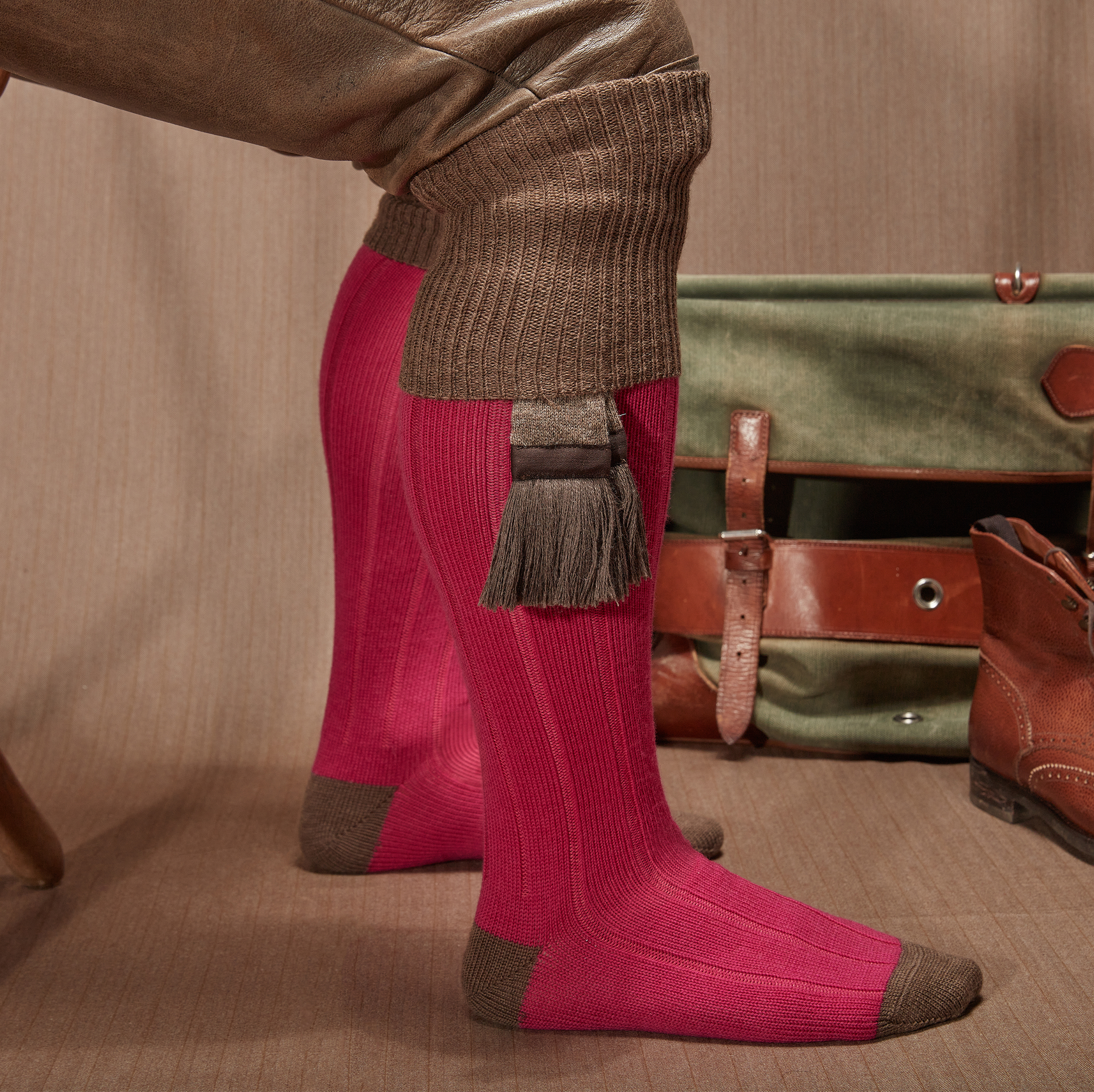 Fuchsia & Taupe - Wolle