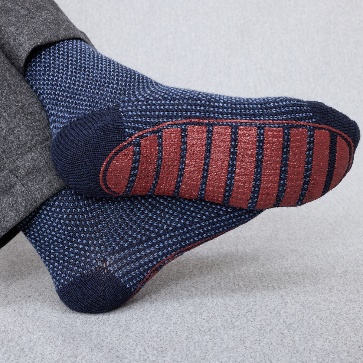 Calcetines | Calcetines de interior azul marino y acero - Lana