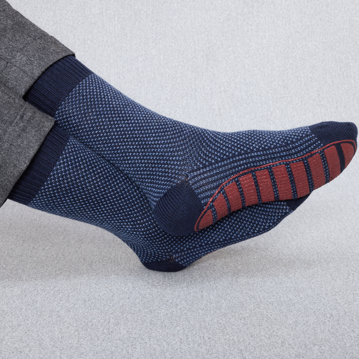 Calcetines | Calcetines de interior azul marino y acero - Lana