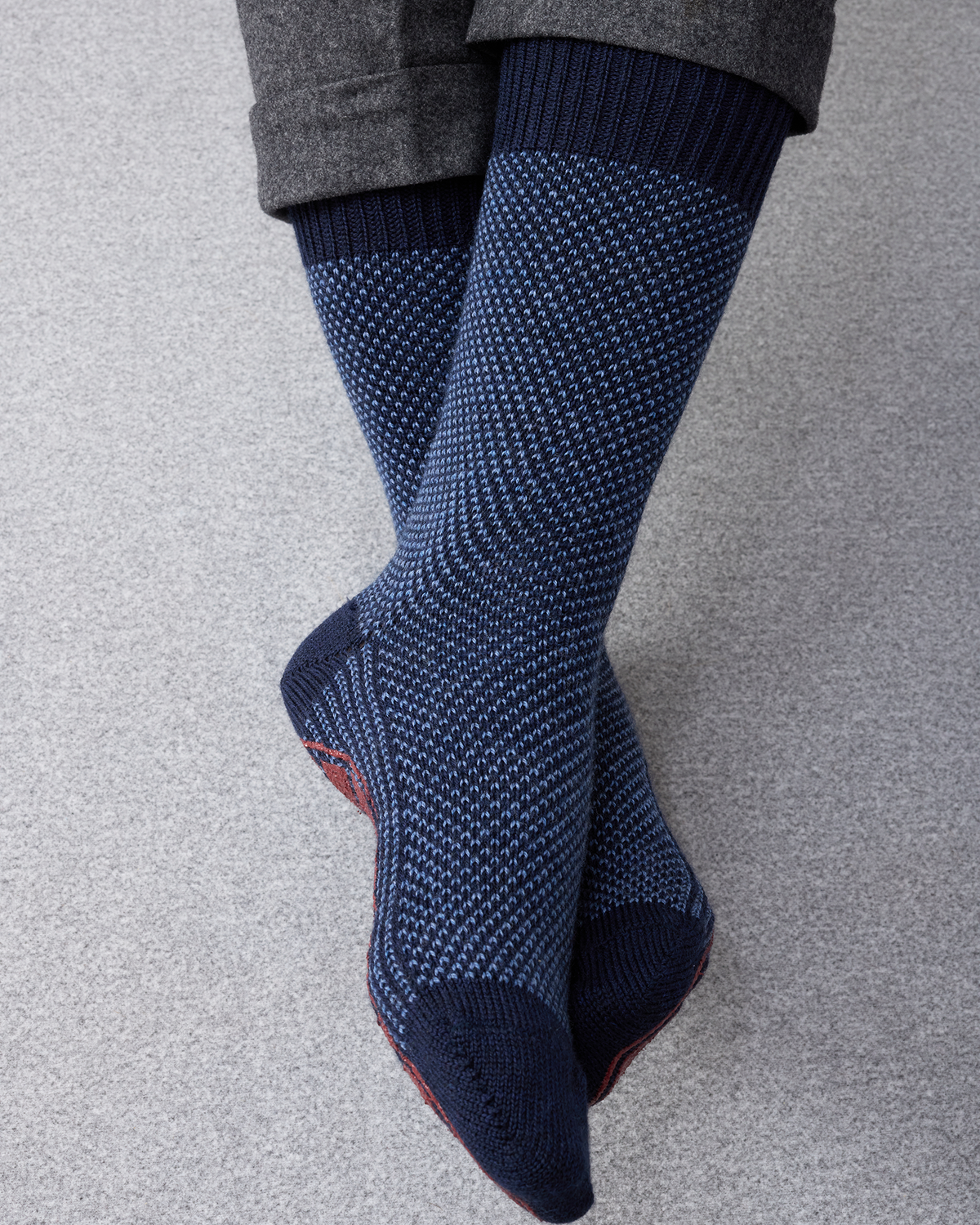 Calcetines | Calcetines de interior azul marino y acero - Lana