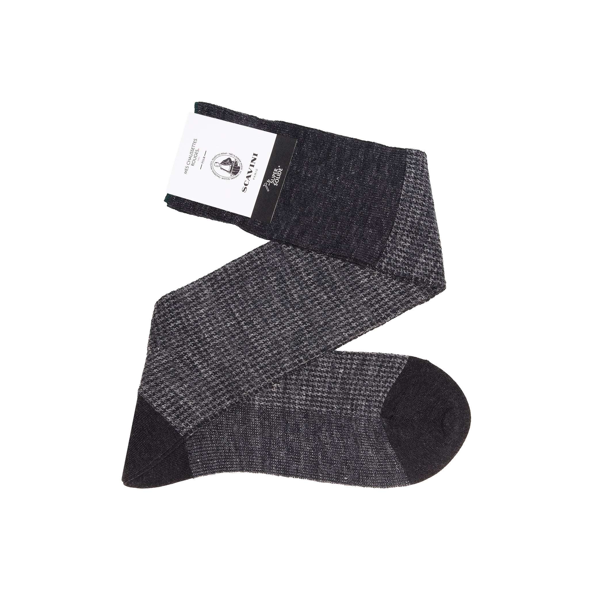 Anthracite & Gris clair - Pied-de-poule - Lin - Mazarin X Scavini