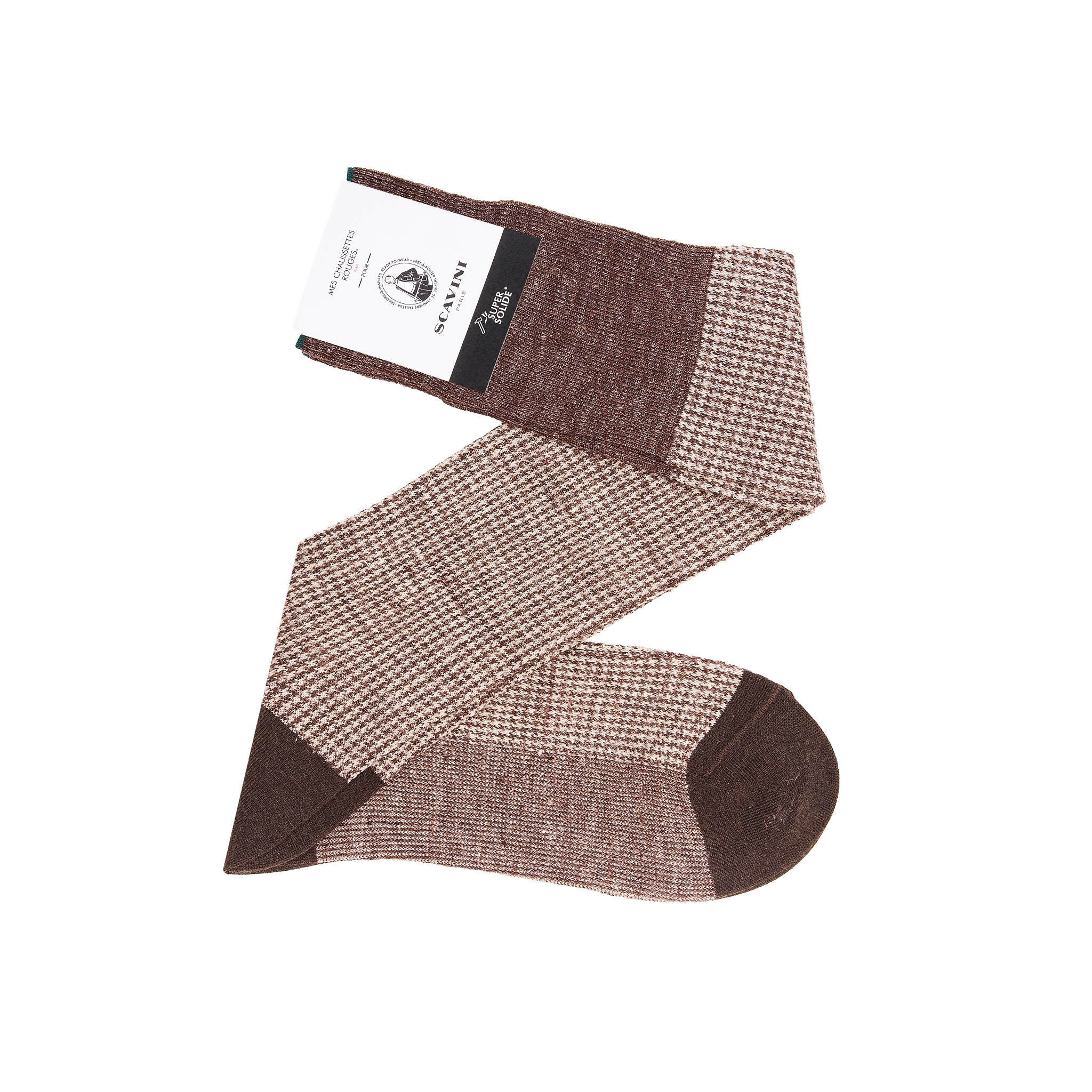 Braun & Beige - Hahnentritt - Leinen - Mazarin X Scavini