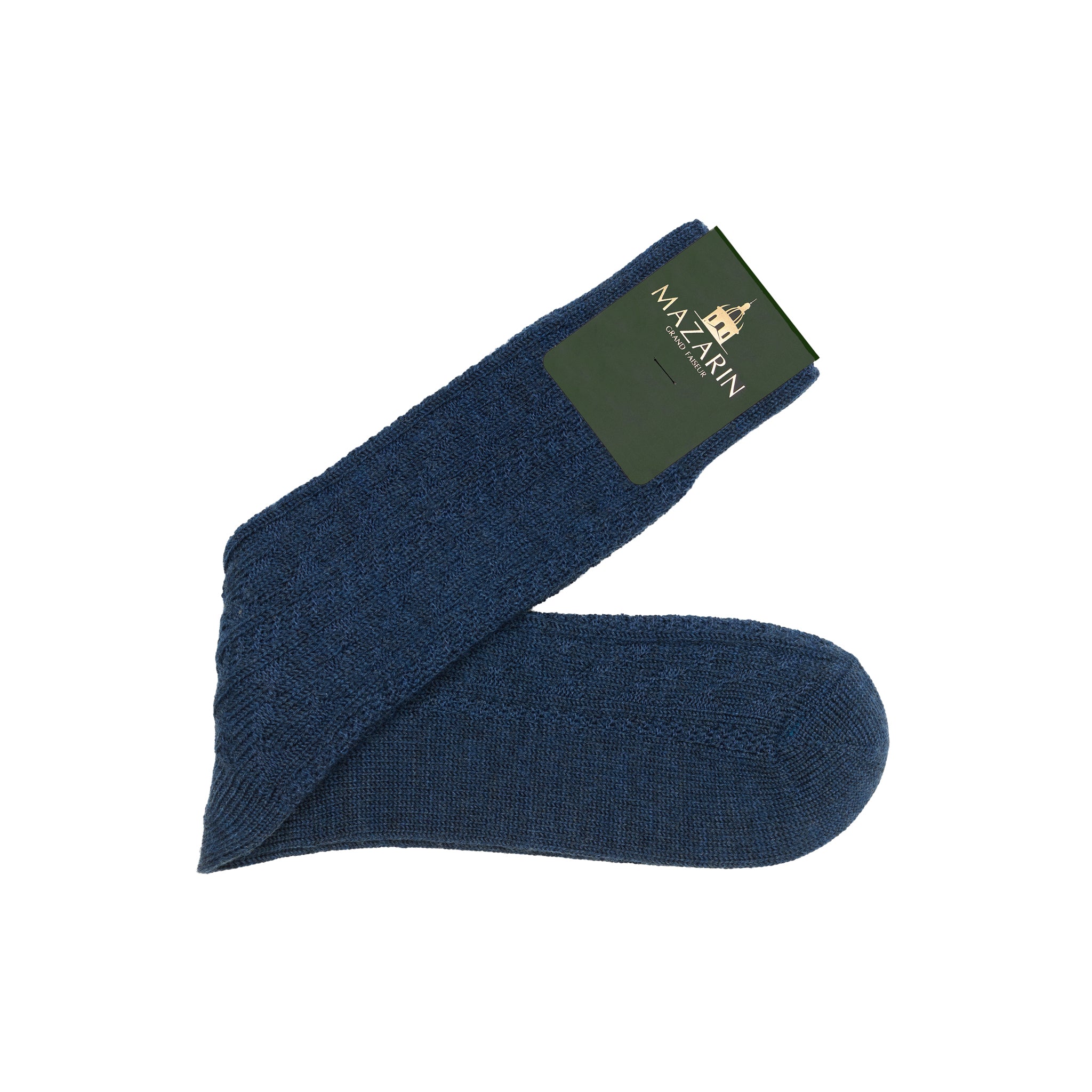Stahlblau - Zopfmuster - Super-Solid Wolle