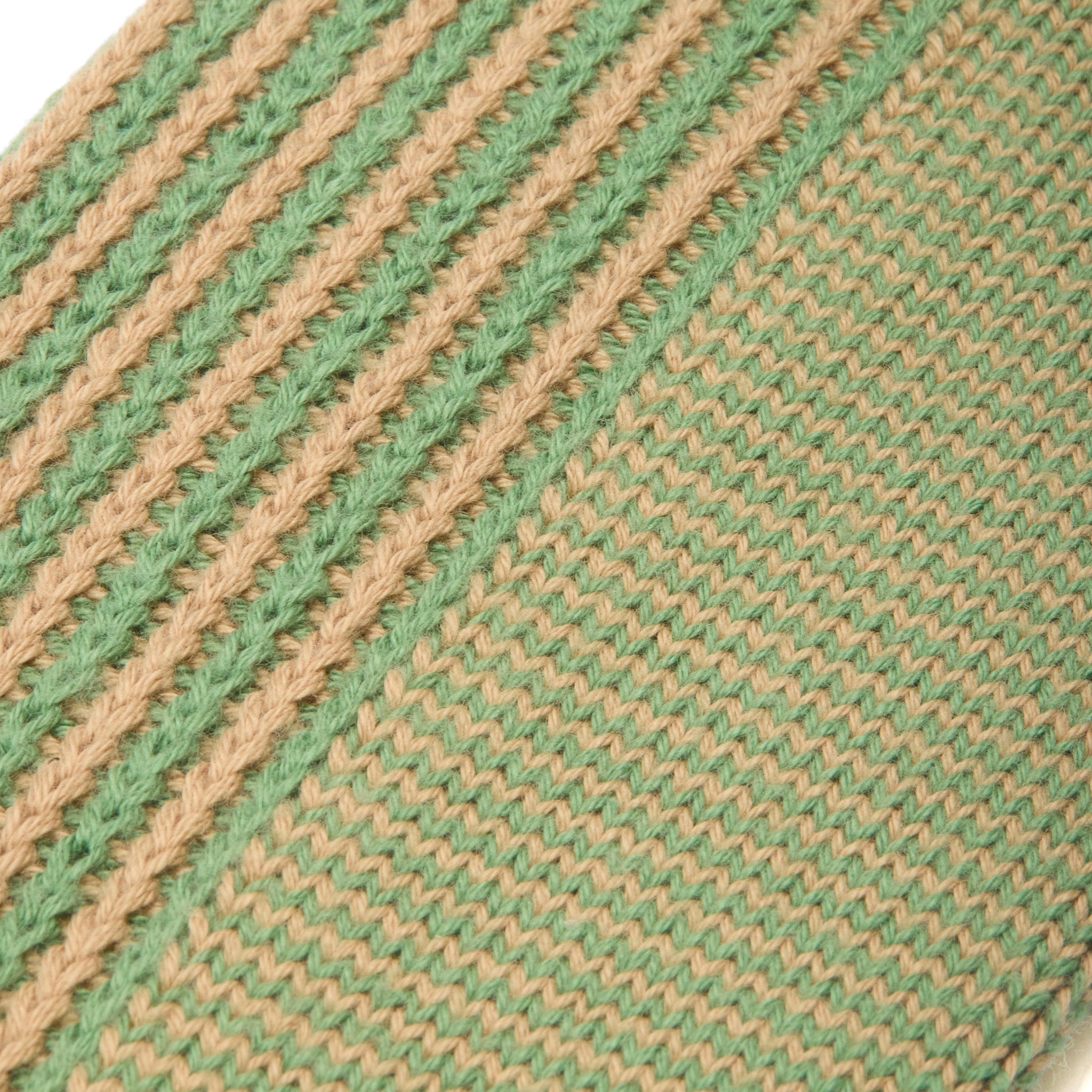 Vert doux & Beige - Rayures Transat - Coton