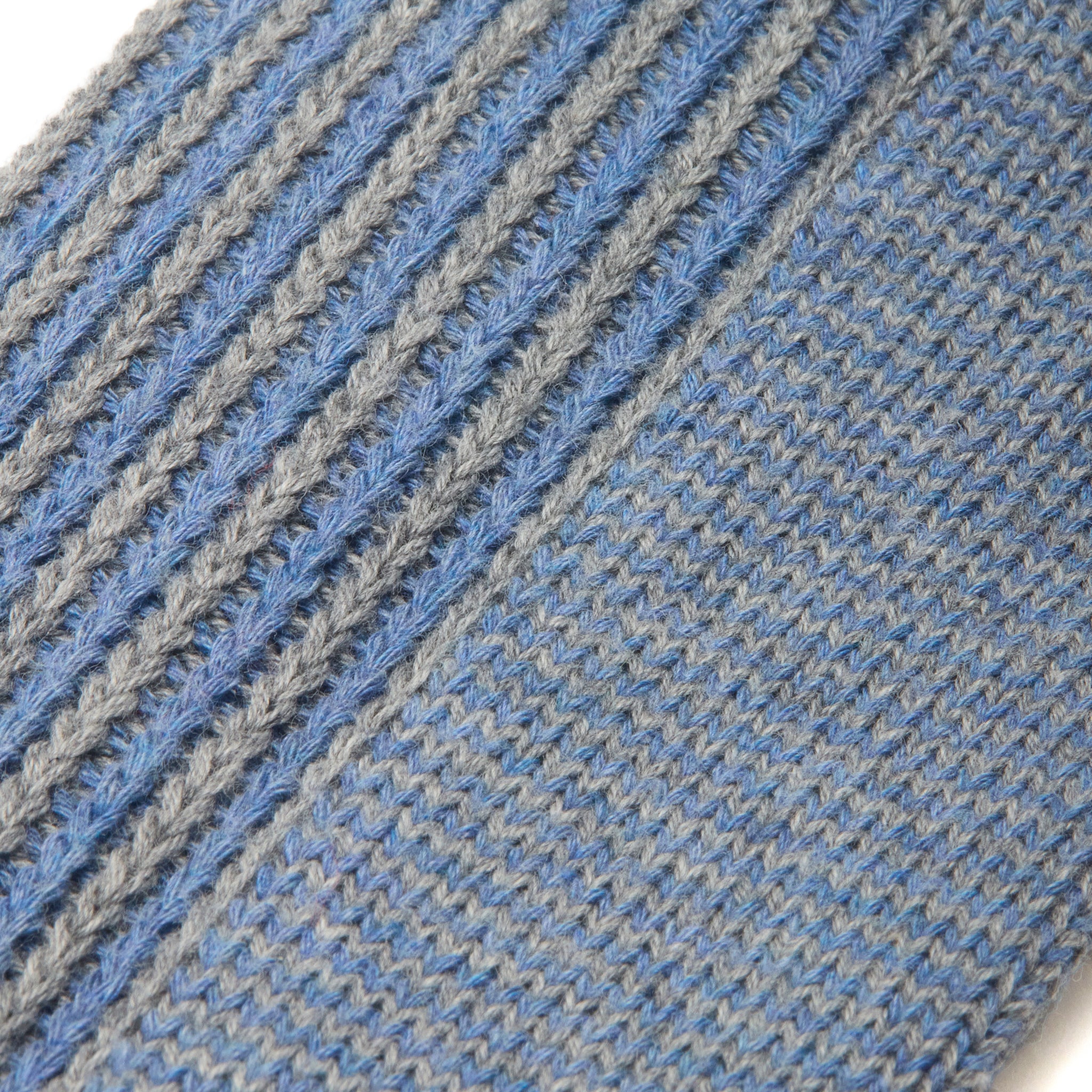 Gris clair & Bleu ciel - Rayures Transat - Coton