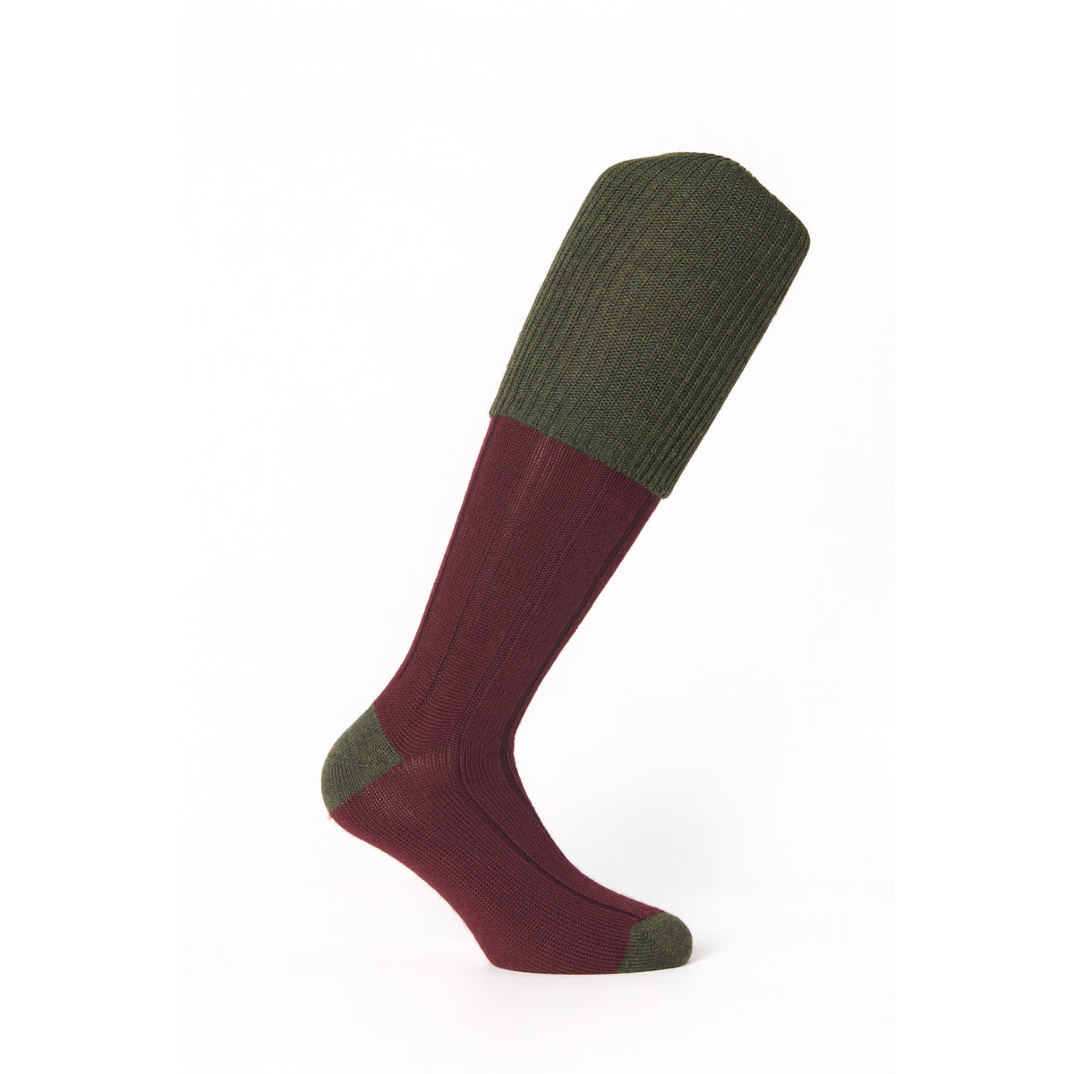 Mi-bas | Bordeaux & Kaki - Chasse - Laine Mérinos