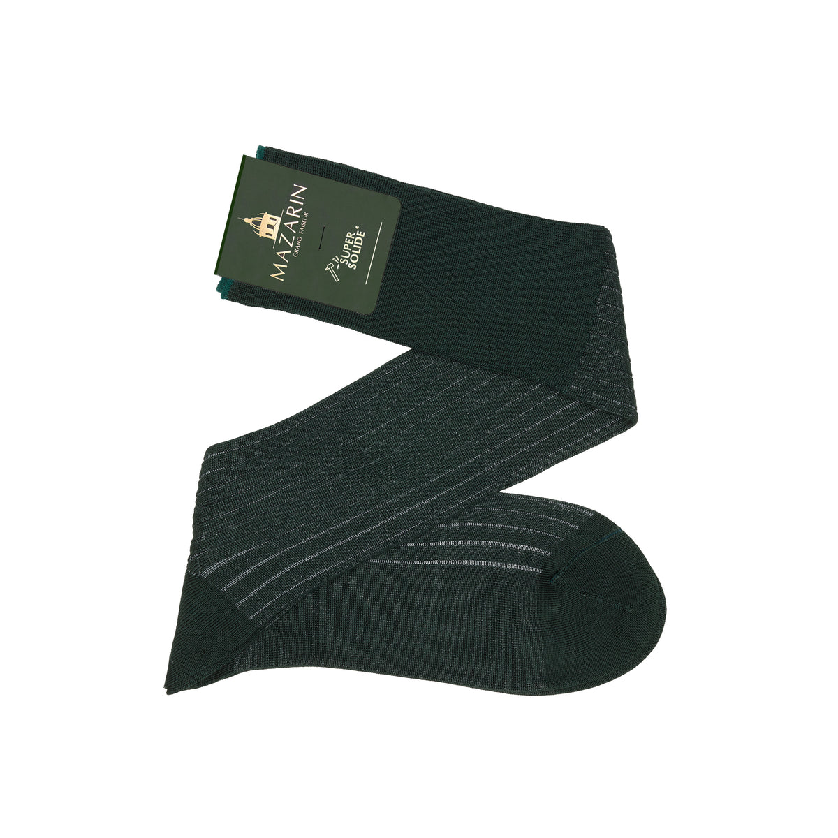 Knee-high | Academy Green & Light Gray - Super-strong Cotton Lisle