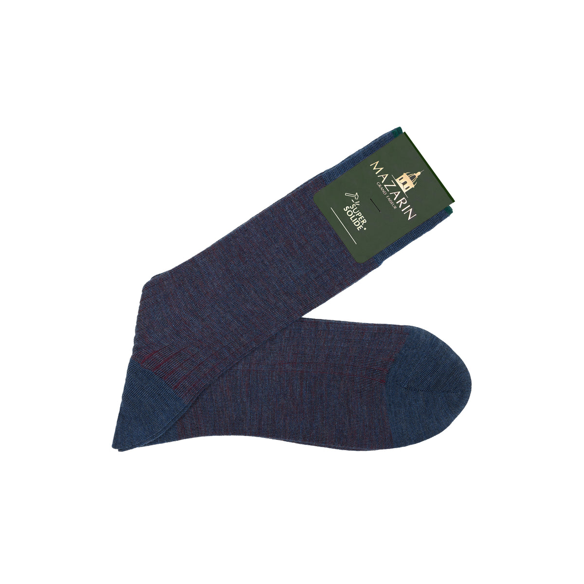 Chaussettes | Bleu acier & Rouge - Super-solide laine mérinos