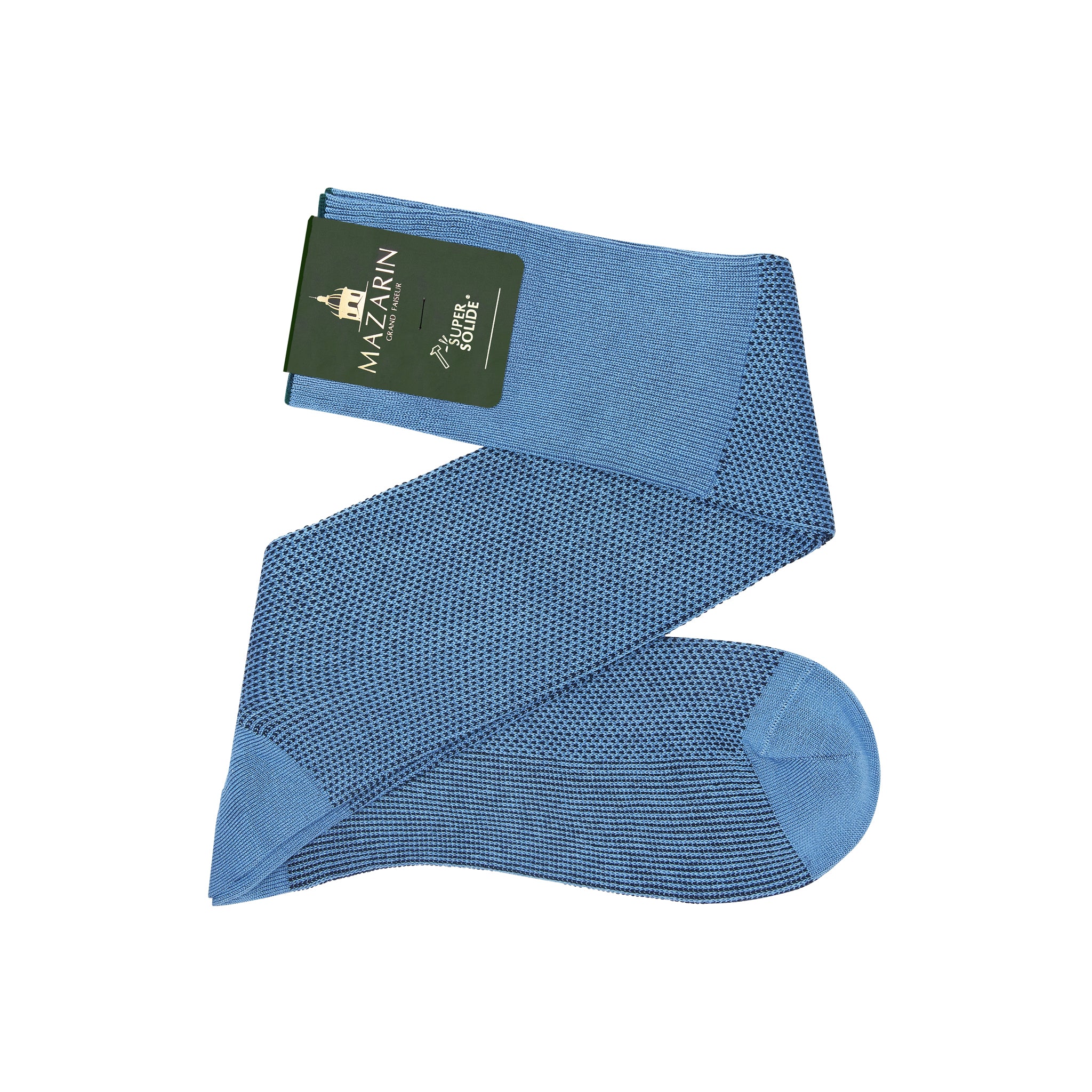 Himmelblau & Marineblau - Kaviar - Super-Solid Fil d'Écosse Baumwolle