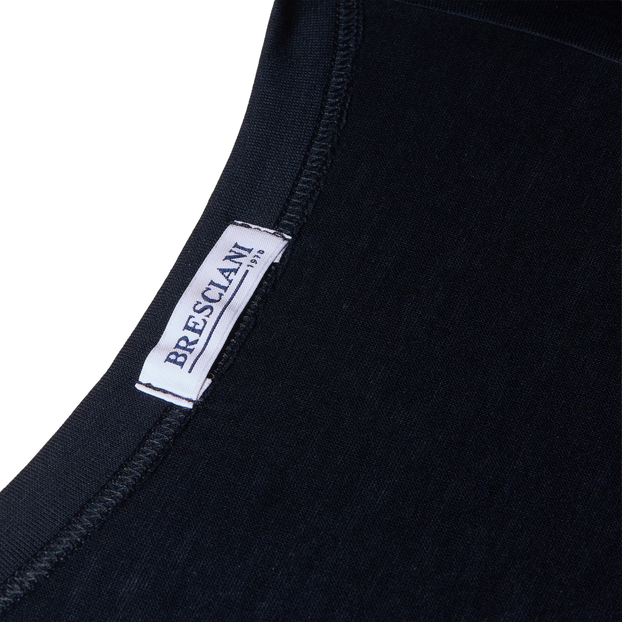 T-shirt col V - Bleu - Coton