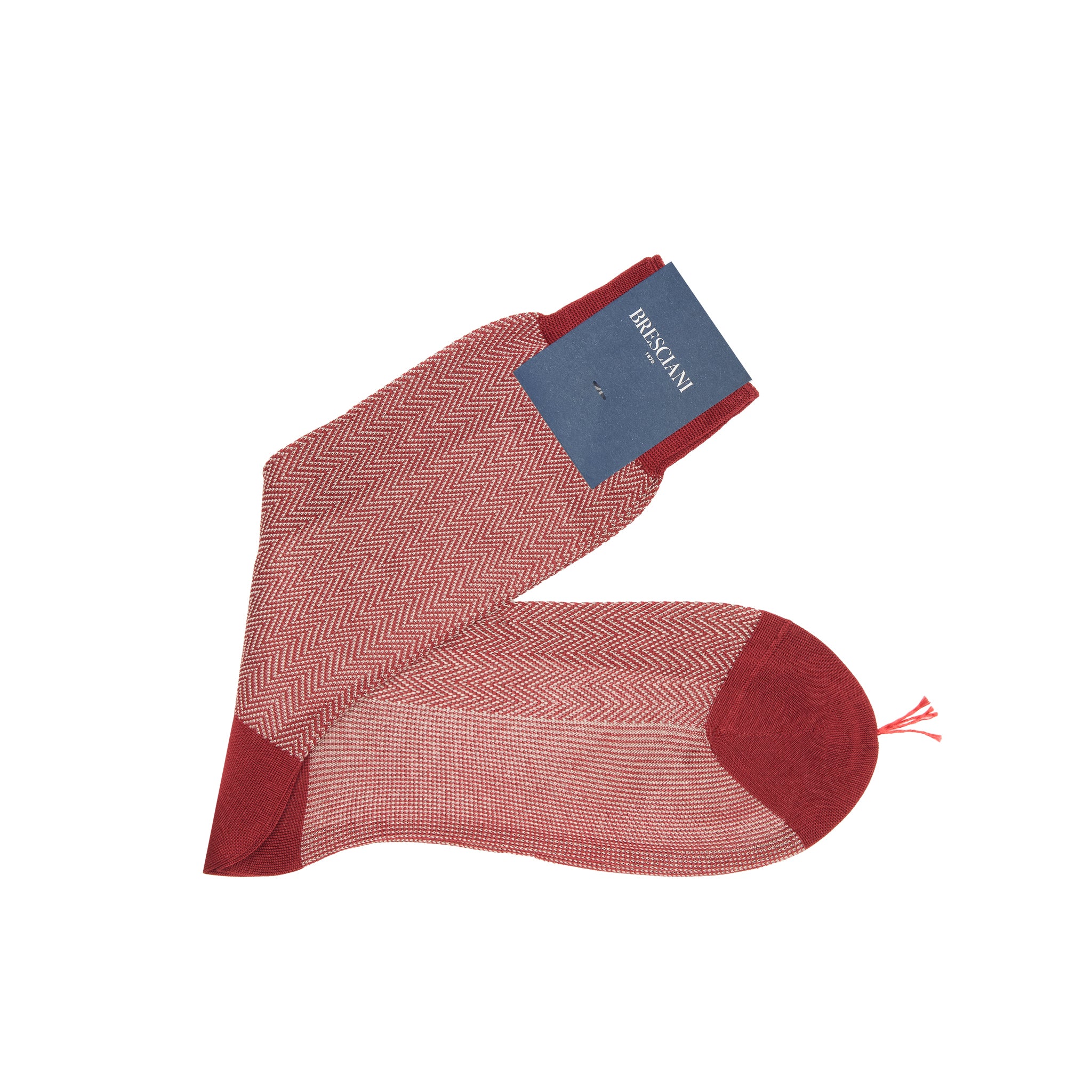 Cerise & Beige - Chevrons - Fil d'Écosse