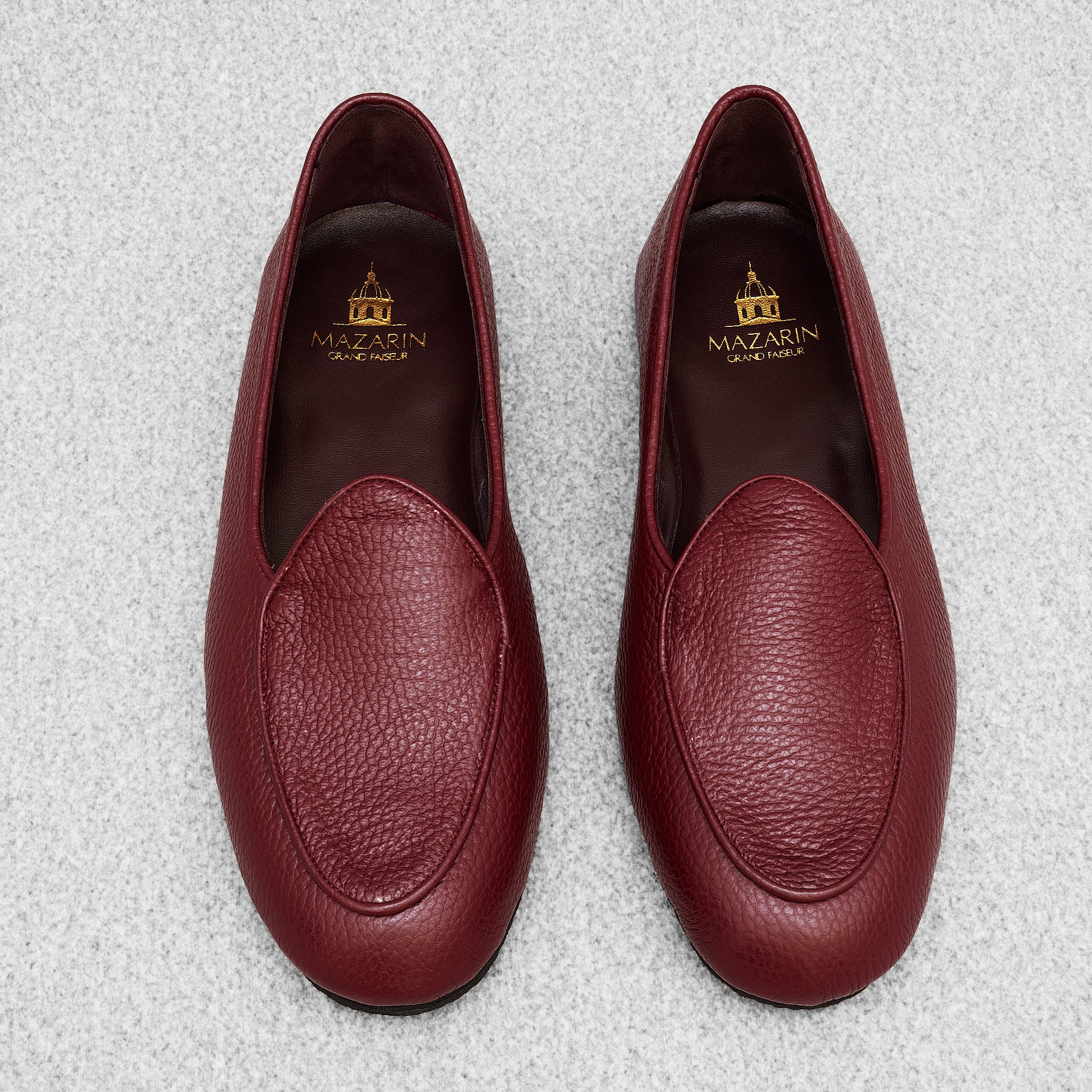 Chaussons Bordeaux - Cuir grainé