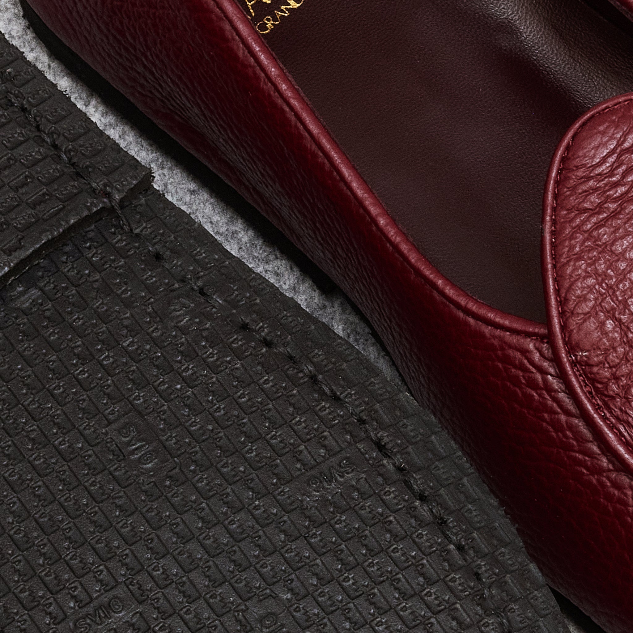 Chaussons Bordeaux - Cuir grainé