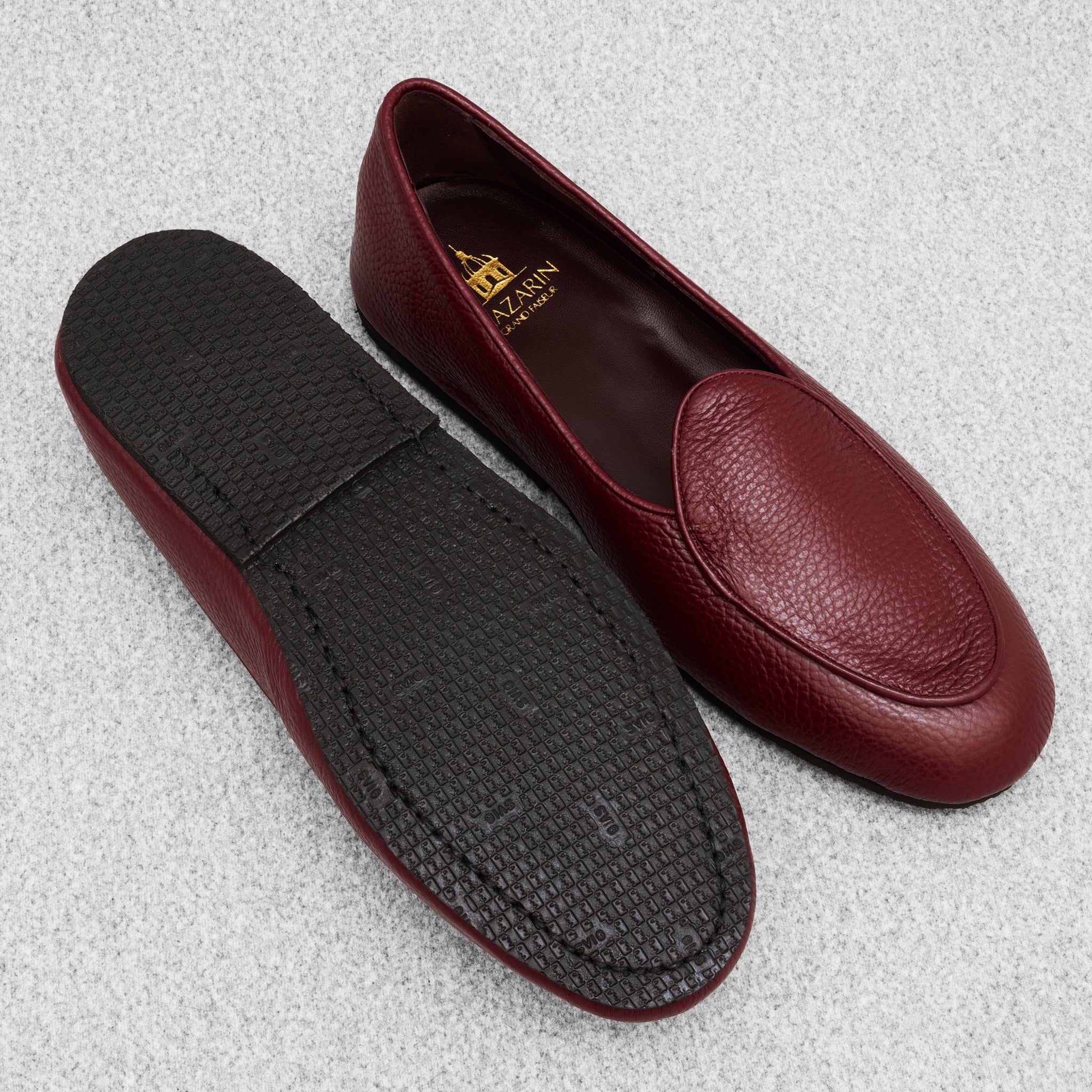Chaussons Bordeaux - Cuir grainé