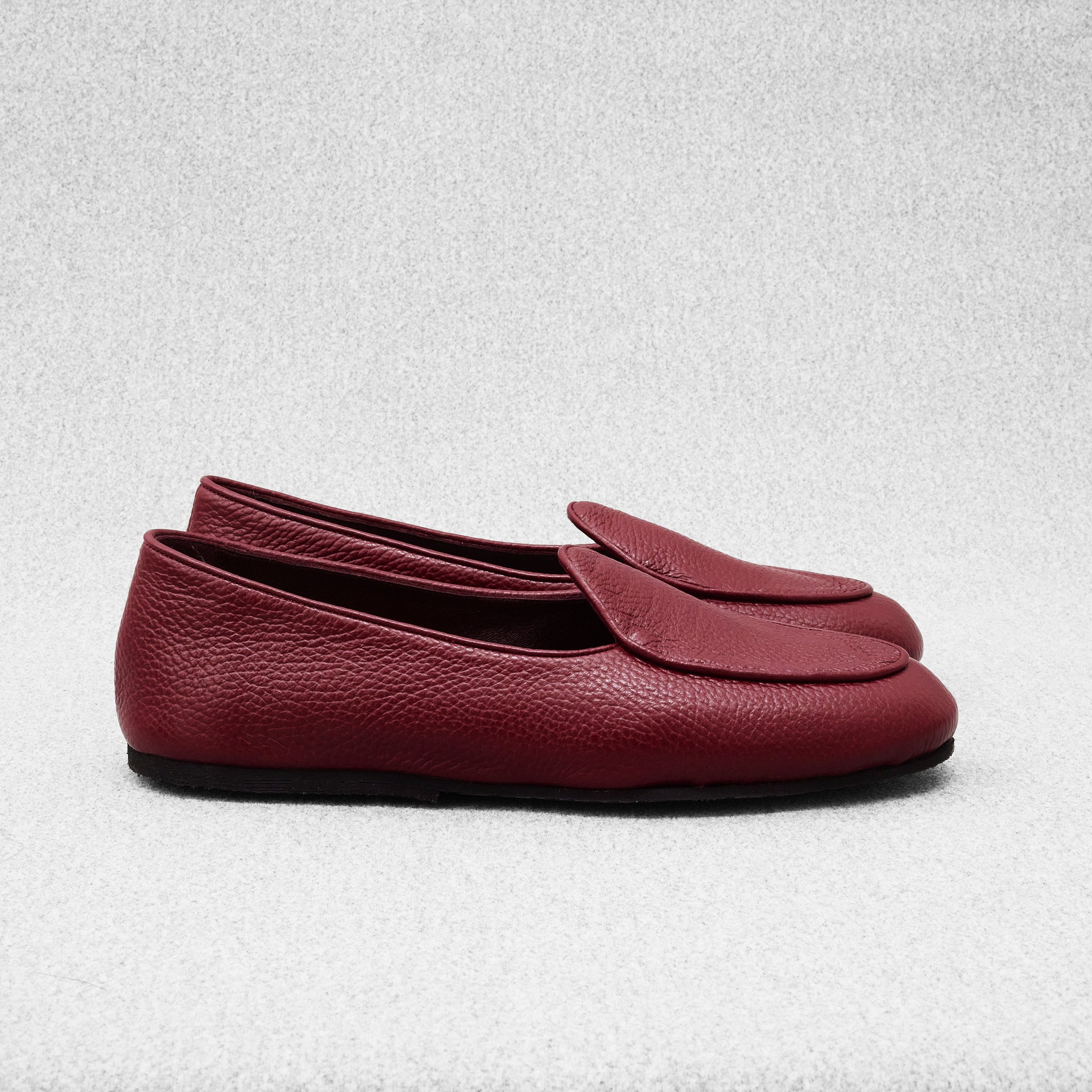 Chaussons Bordeaux - Cuir grainé