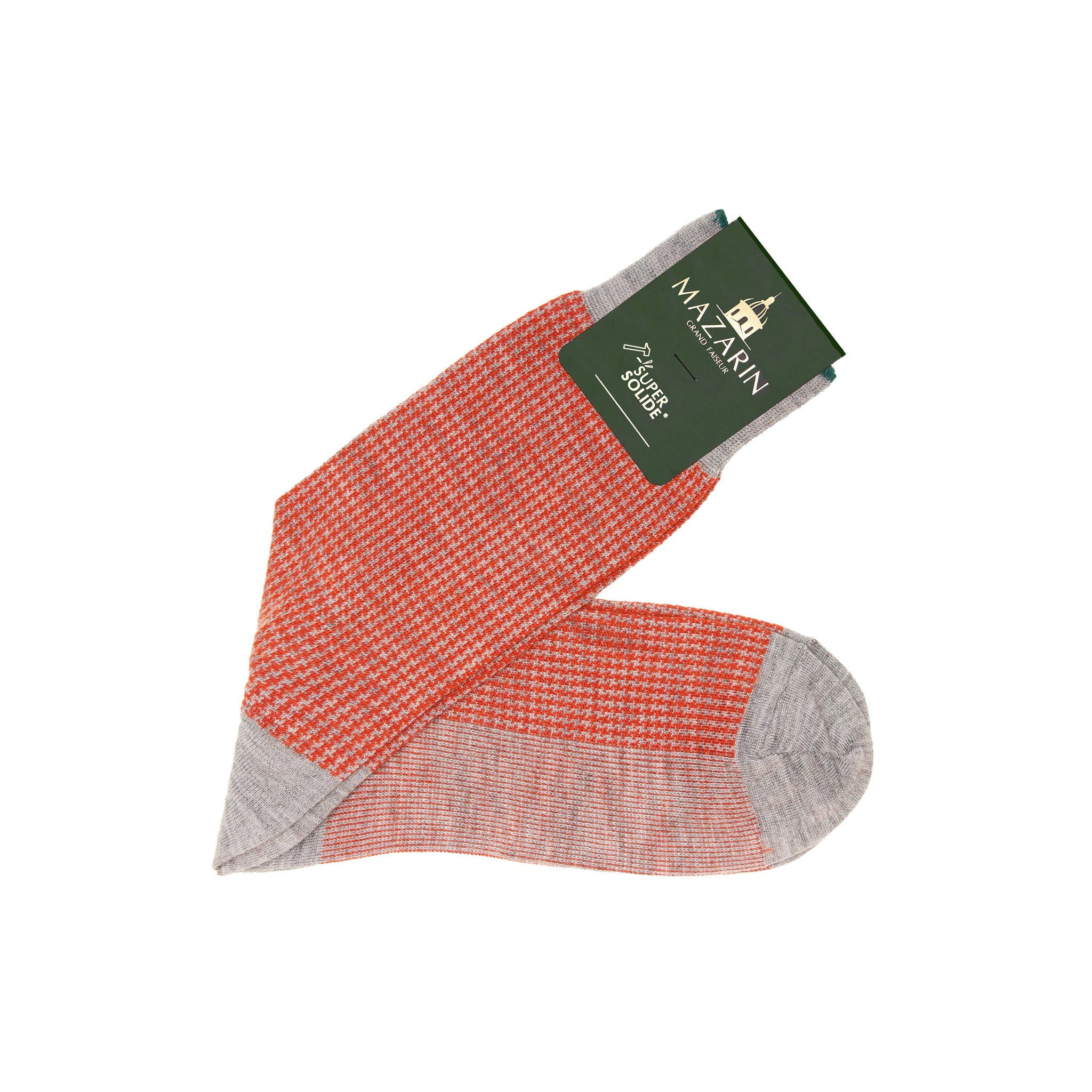 Hellgrau & Orange - Super-Solid Wolle
