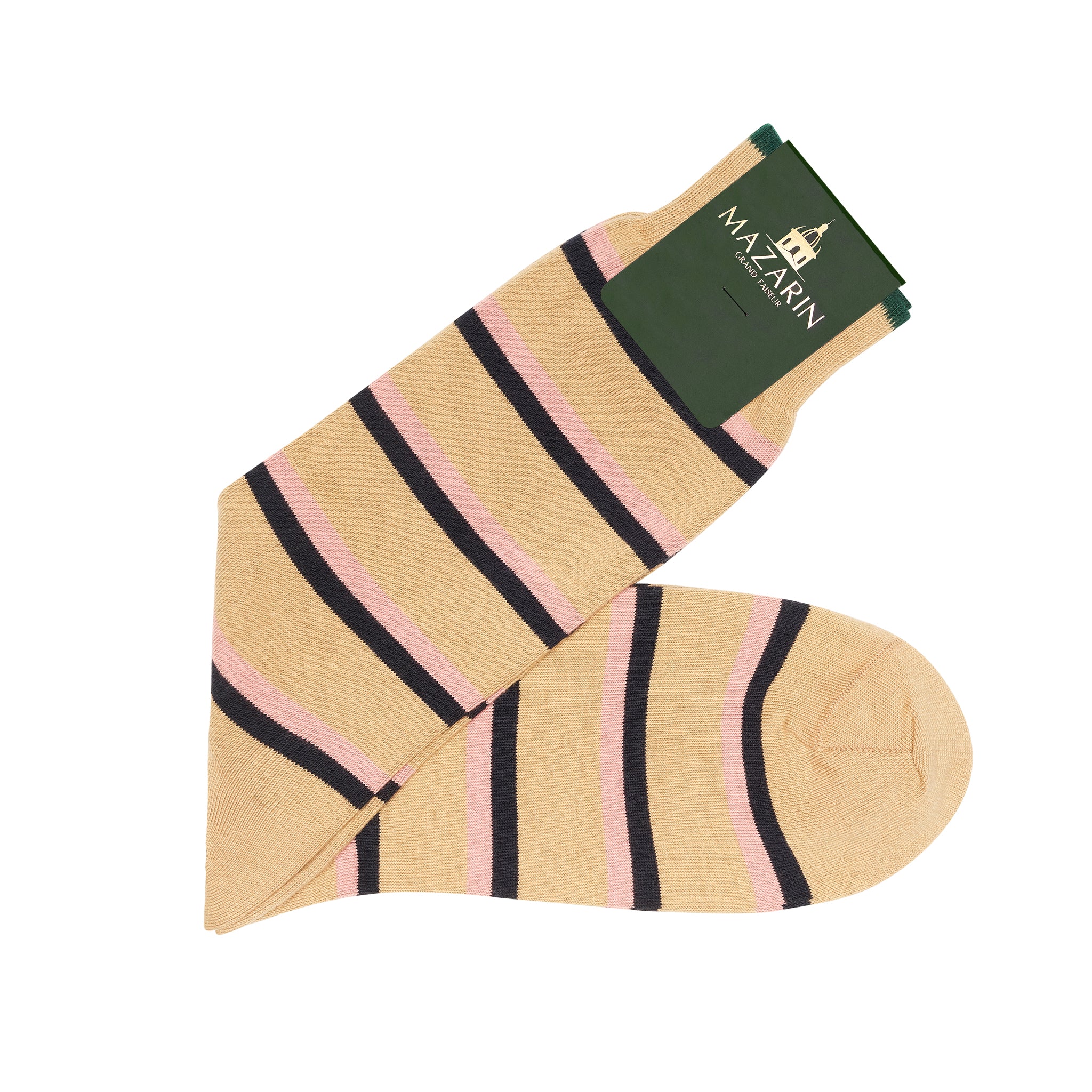 Beige & rose & marine - Coton