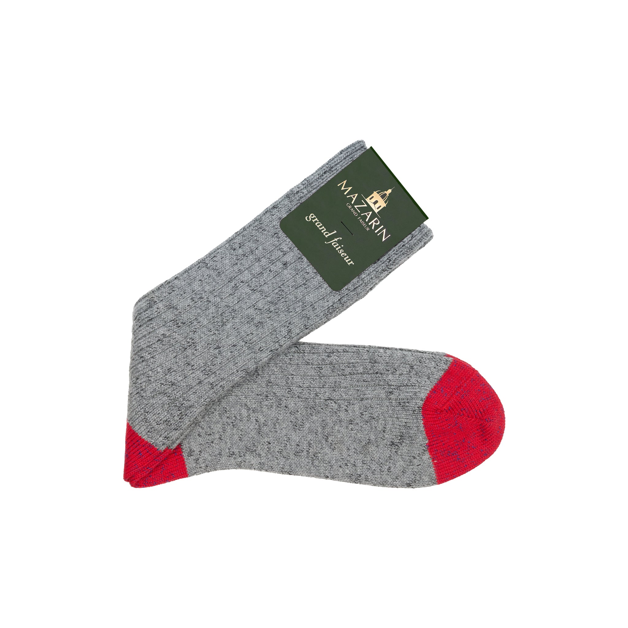 Grau & Rot – Color Block – Baumwolle