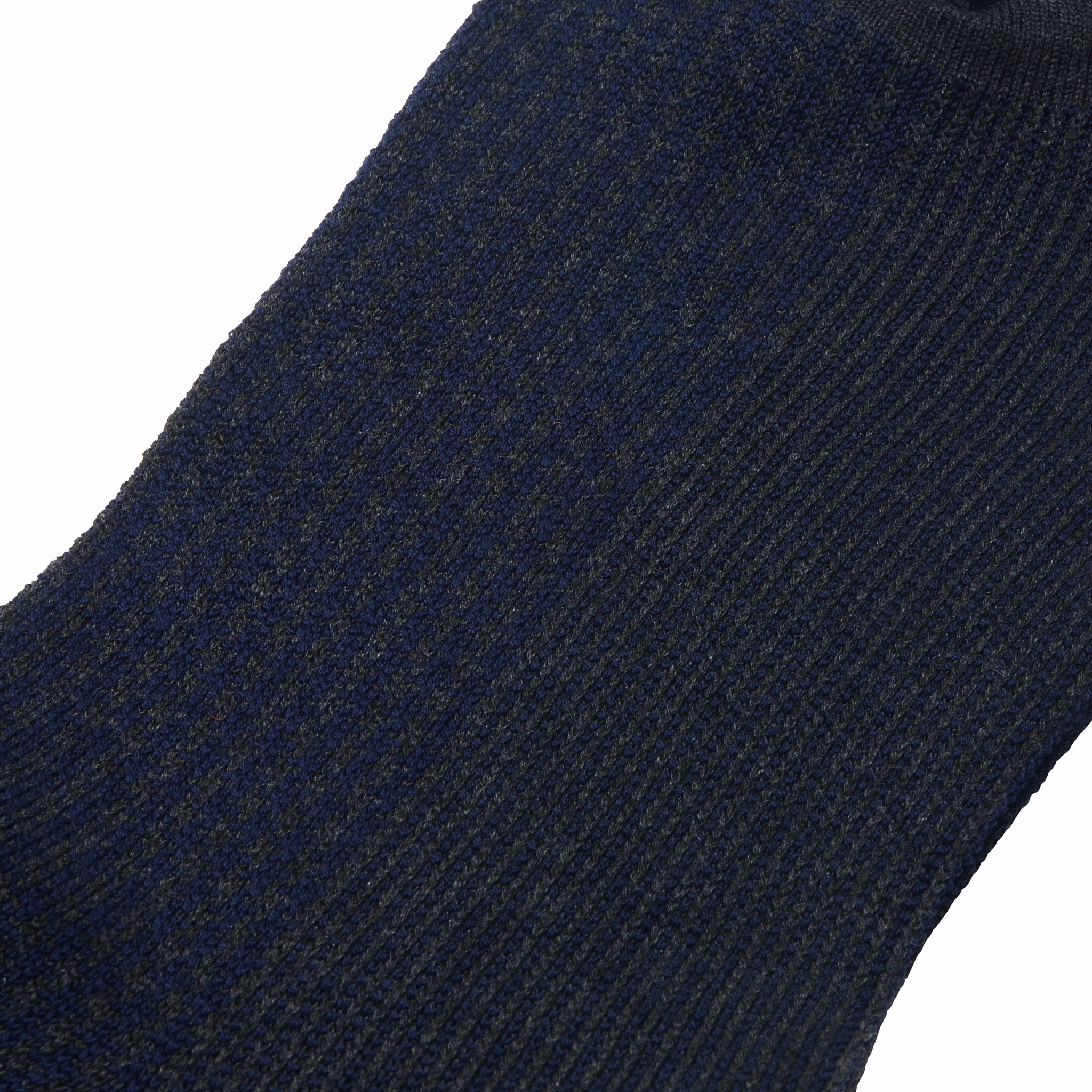 Grau & Marineblau - Hahnentritt - Super-Solid Fil d'Écosse Baumwolle