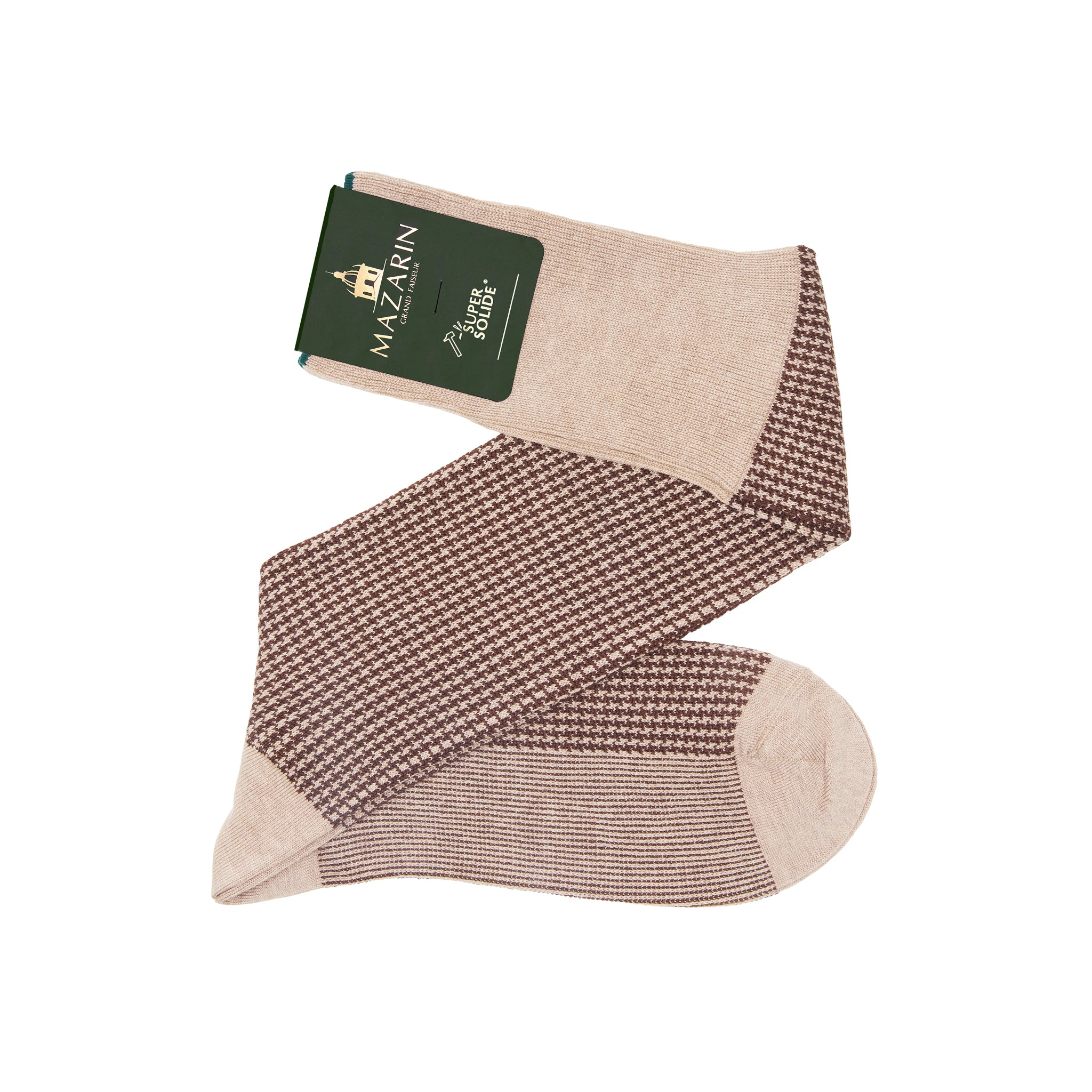 Beige & Chocolat - Pied-de-poule - Super-solide fil d'Écosse