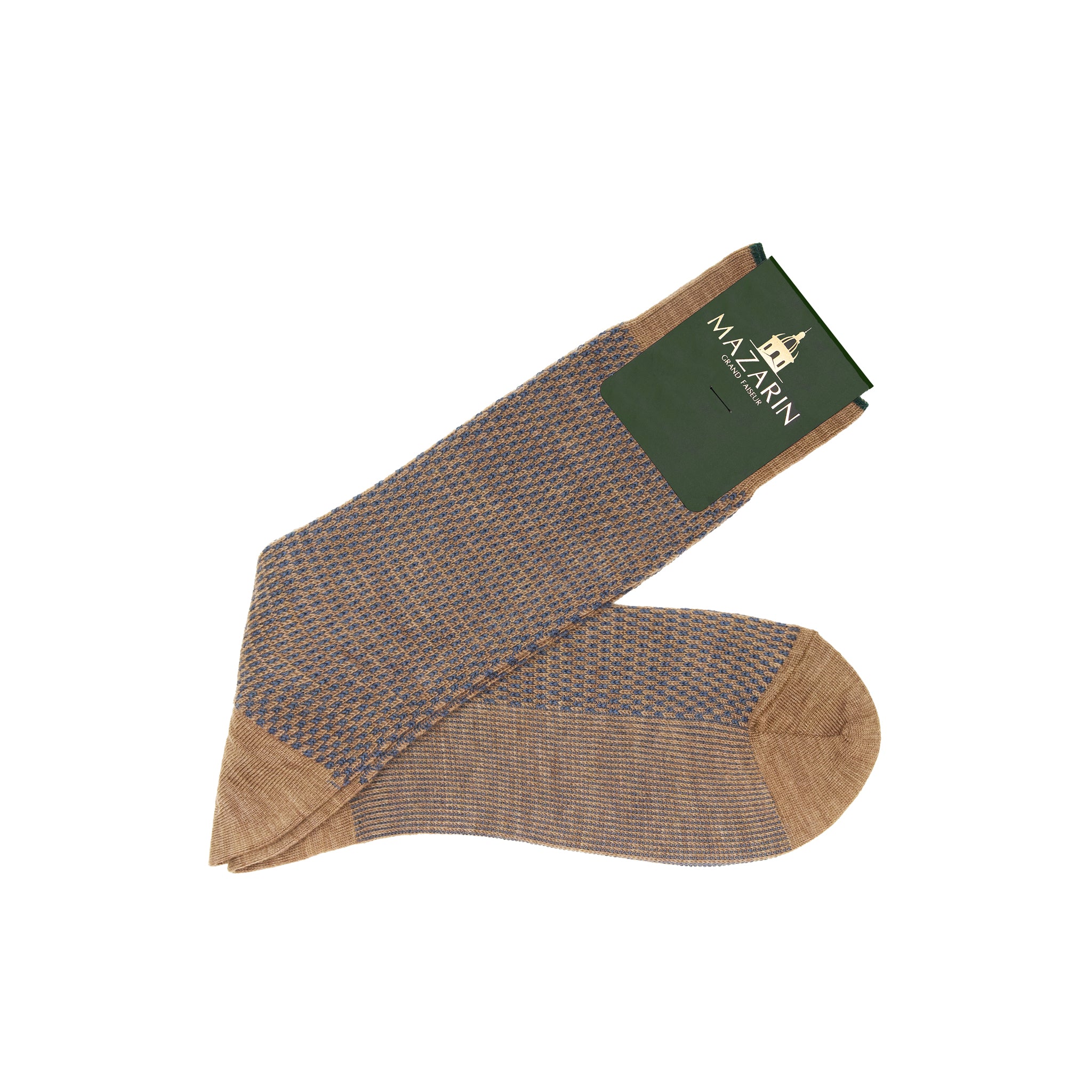 Taupe & Blau - Kaviar - Super-Solid Wolle & Baumwolle