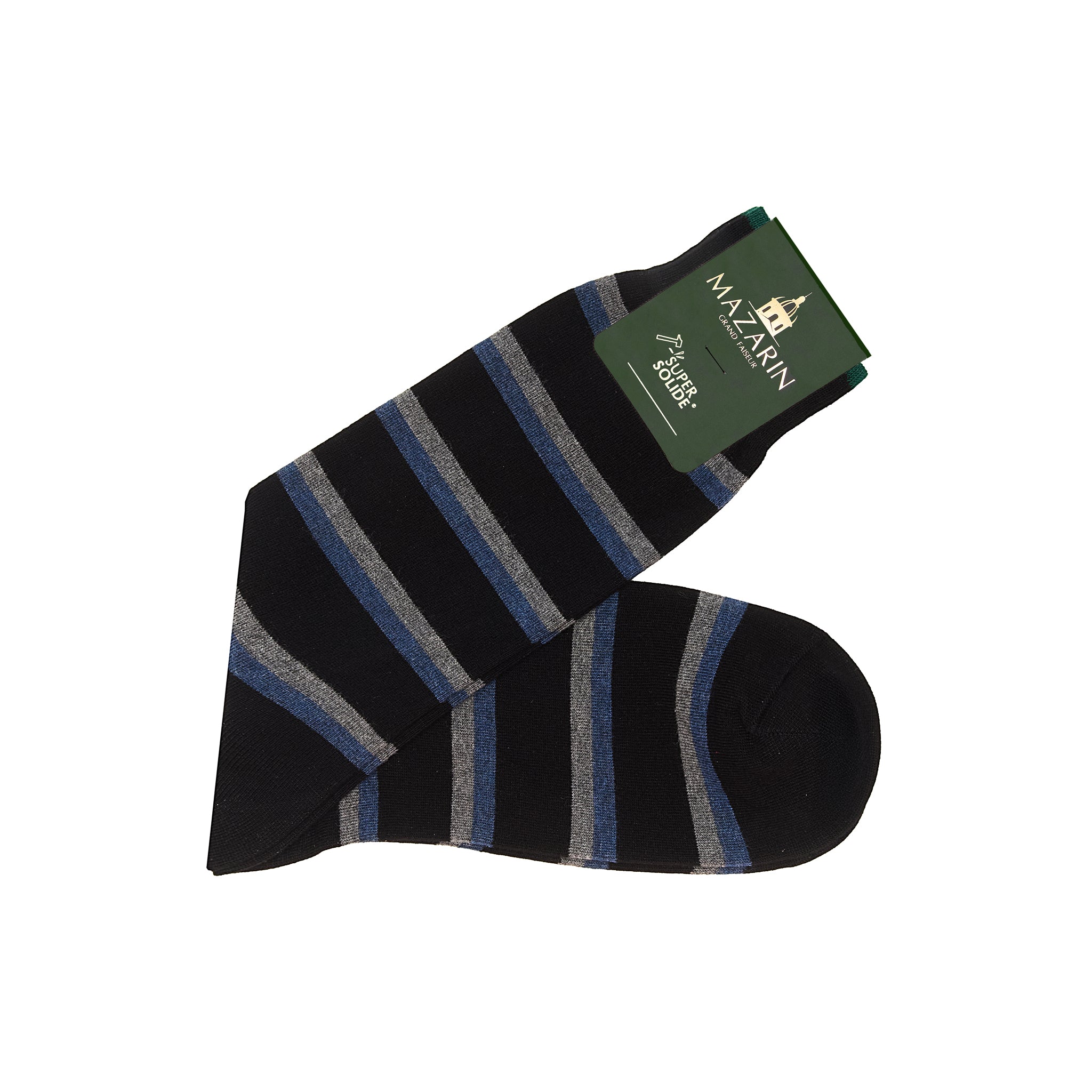 Noir & Gris & Bleu - Coton