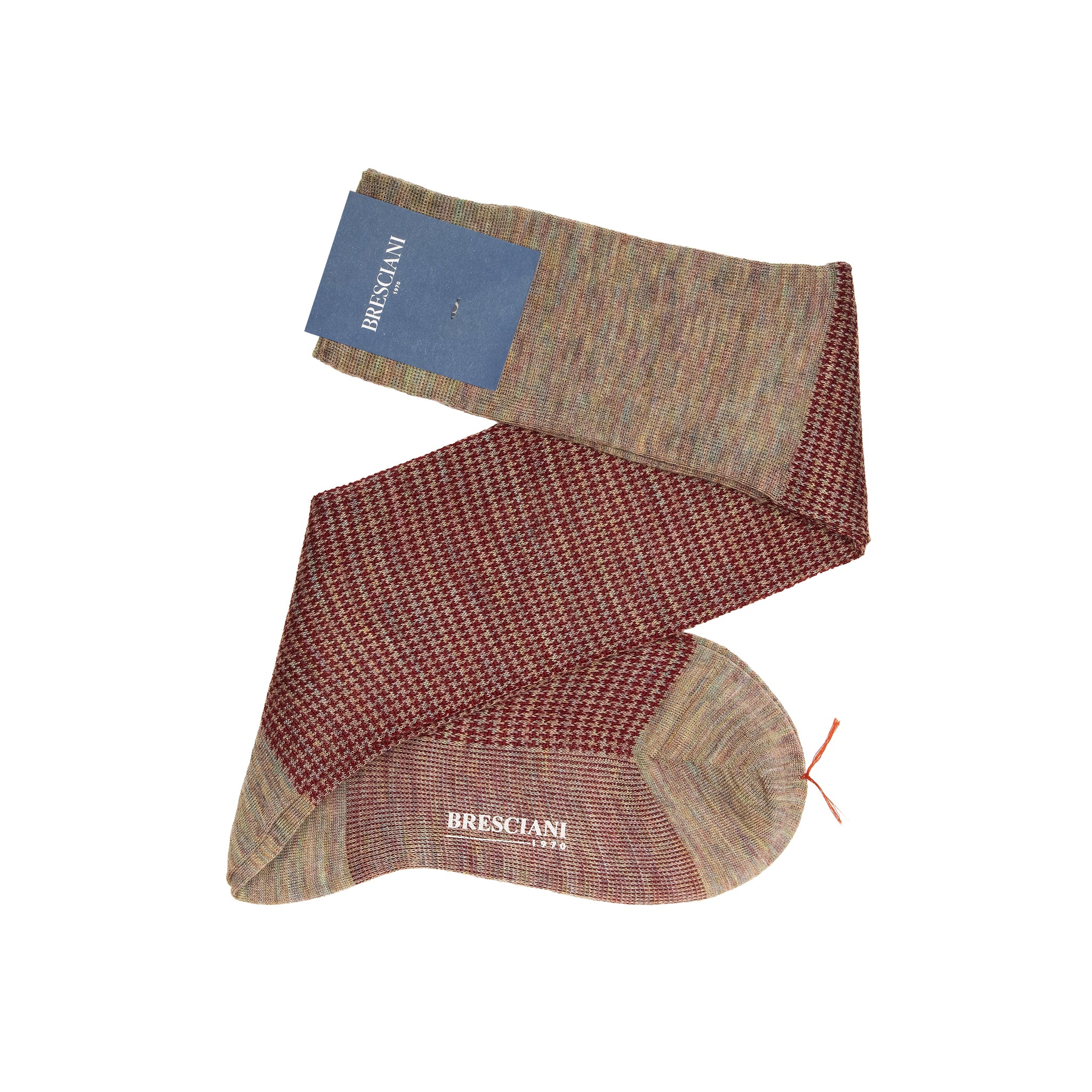 Gris clair & Rouge - Pied-de-poule - Laine
