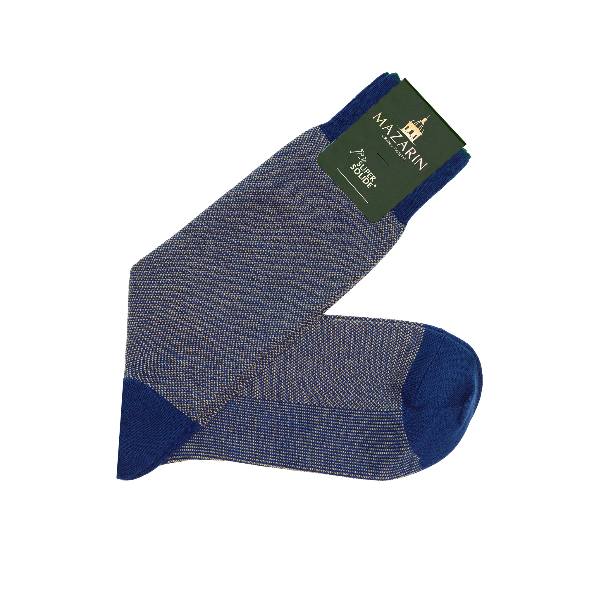 Blau mittel & Sand - Kaviar - Super-Solid Fil d'Écosse Baumwolle