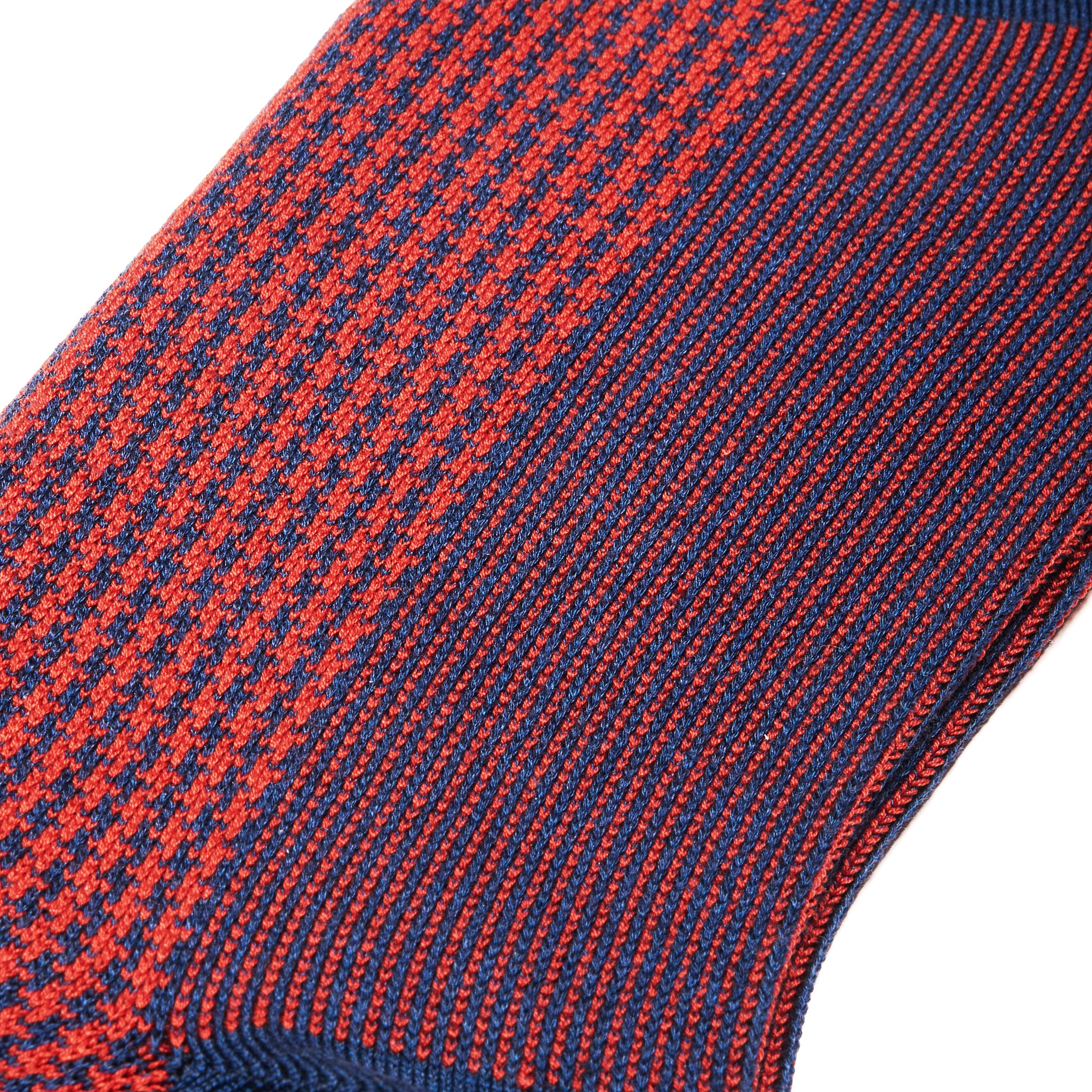 Bleu & Orange - Pied-de-poule - Super-solide Fil d'Écosse