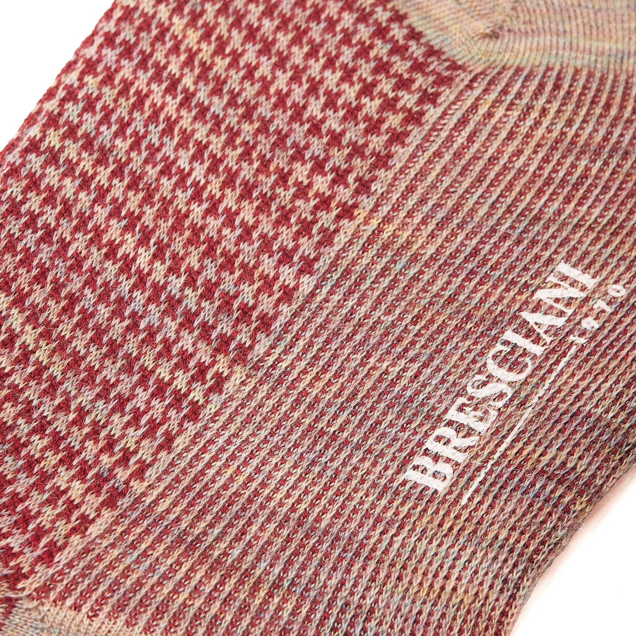Gris clair & Rouge - Pied-de-poule - Laine