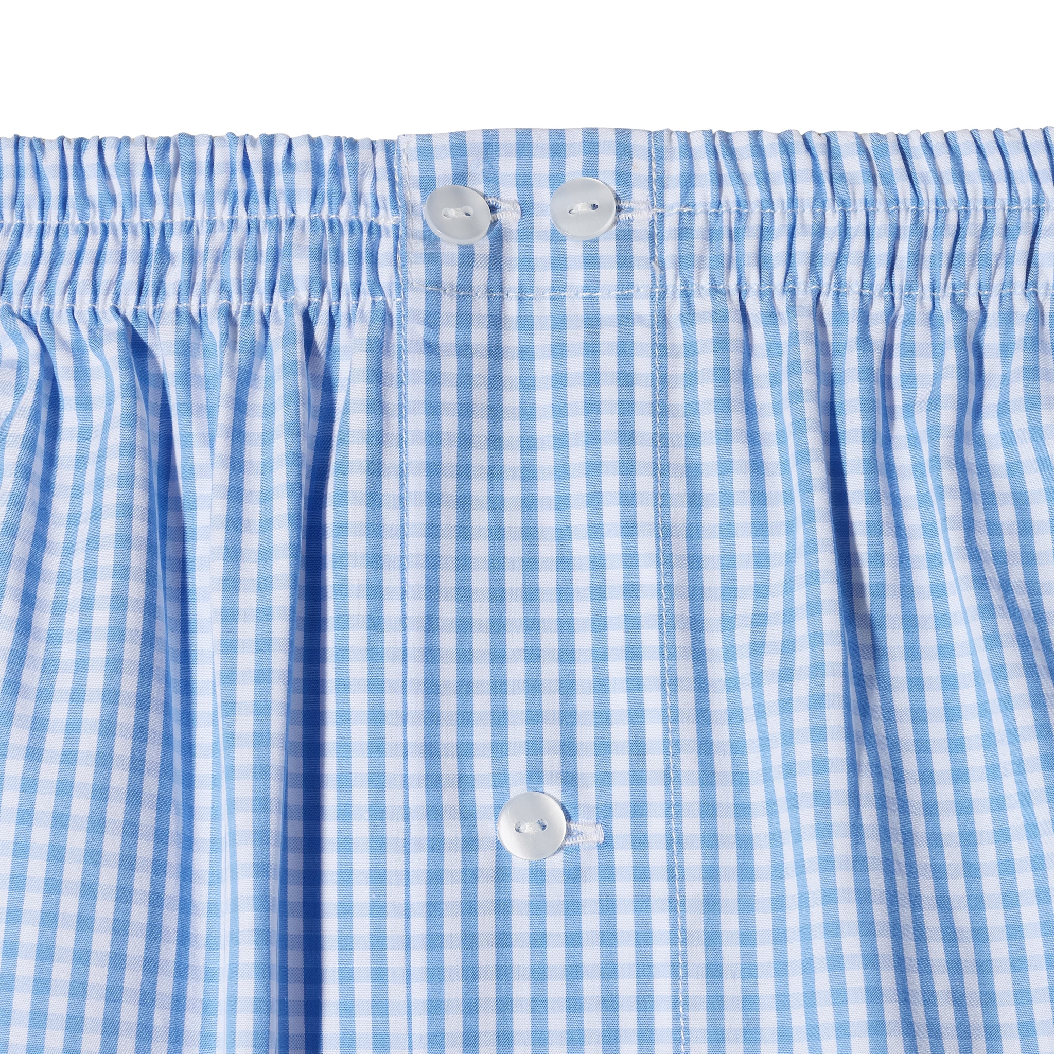 Caleçon ciel et blanc - Motif Vichy - Coton