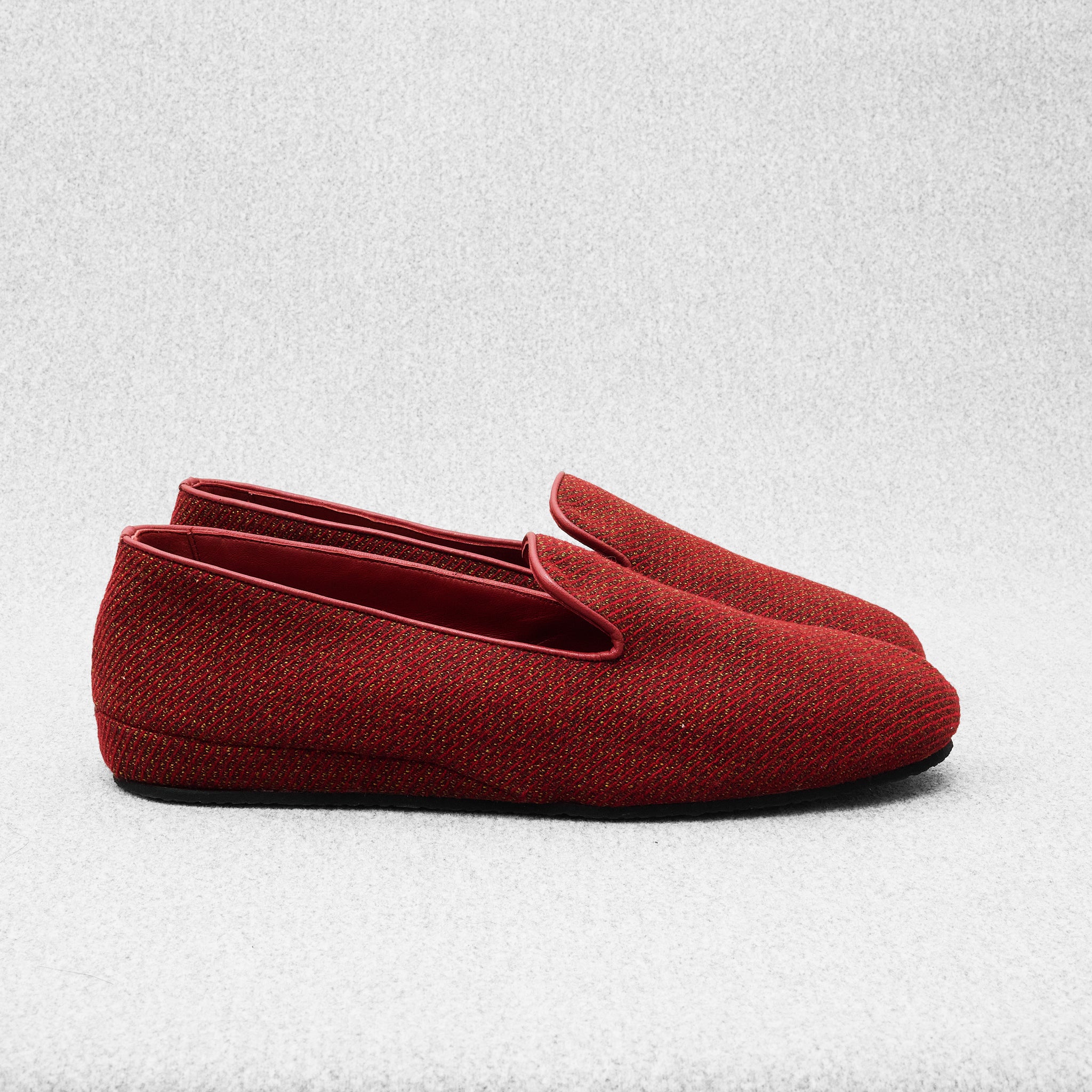 Hausschuhe Rot & Gold - Wolle & Baumwolle