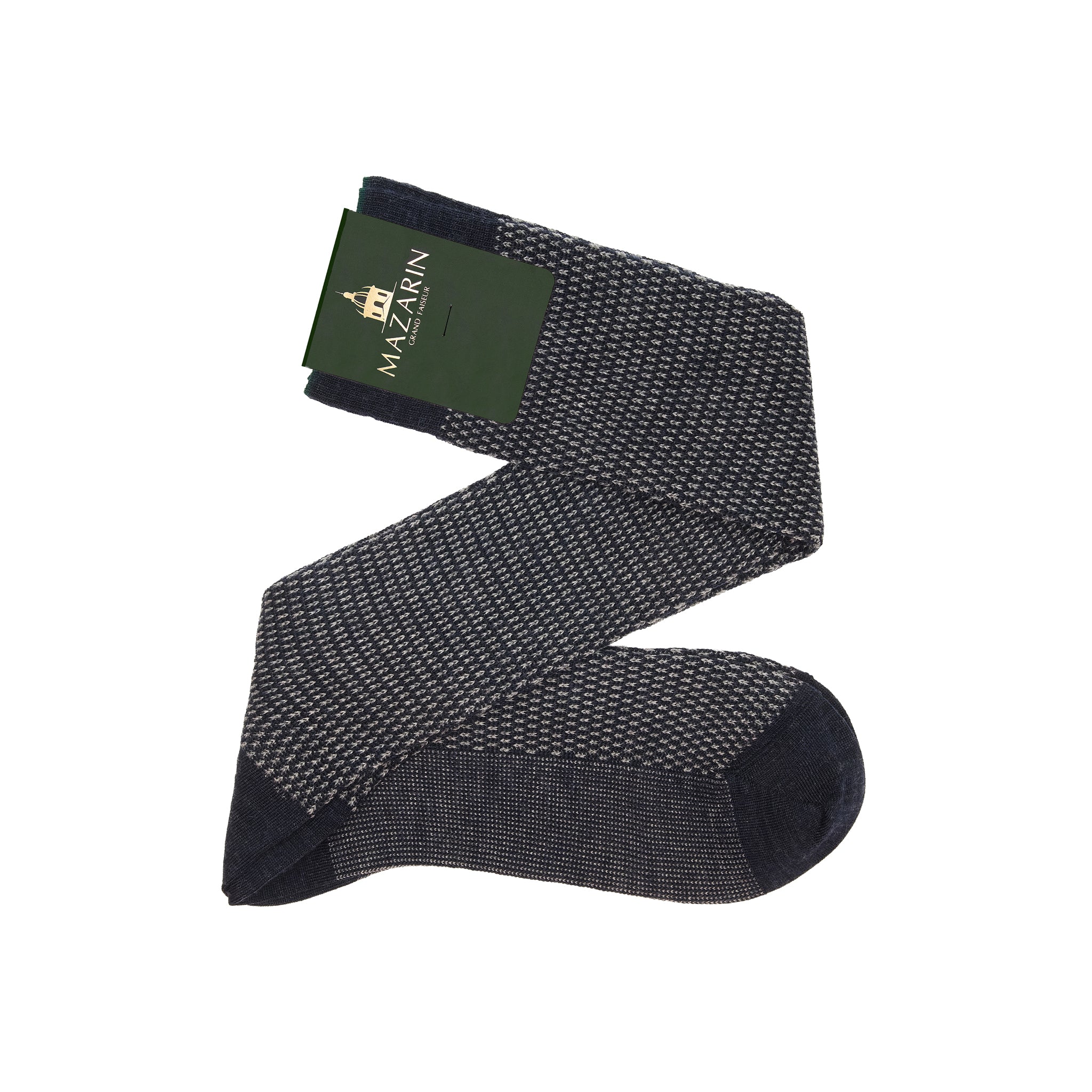 Nuit & Gris clair - Caviar - Super-solide Laine & Coton