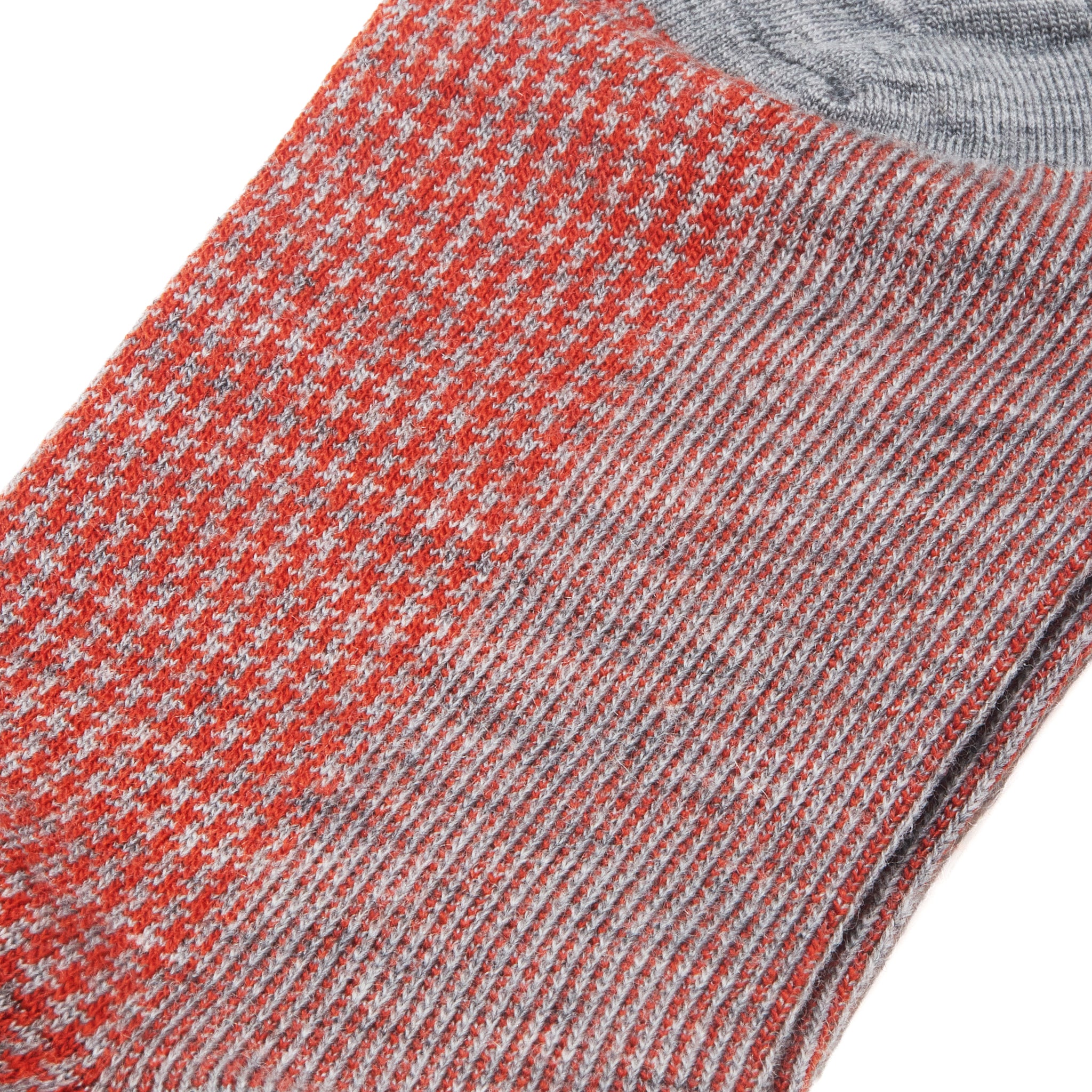 Gris clair & Orange - Super-solide Laine