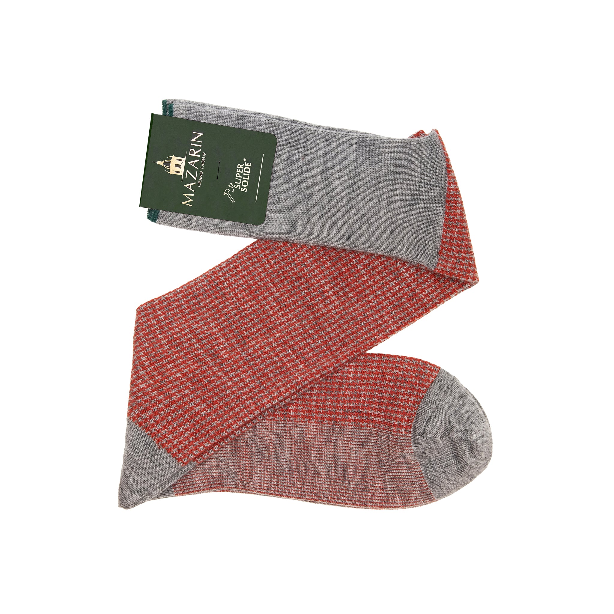 Gris clair & Orange - Super-solide Laine