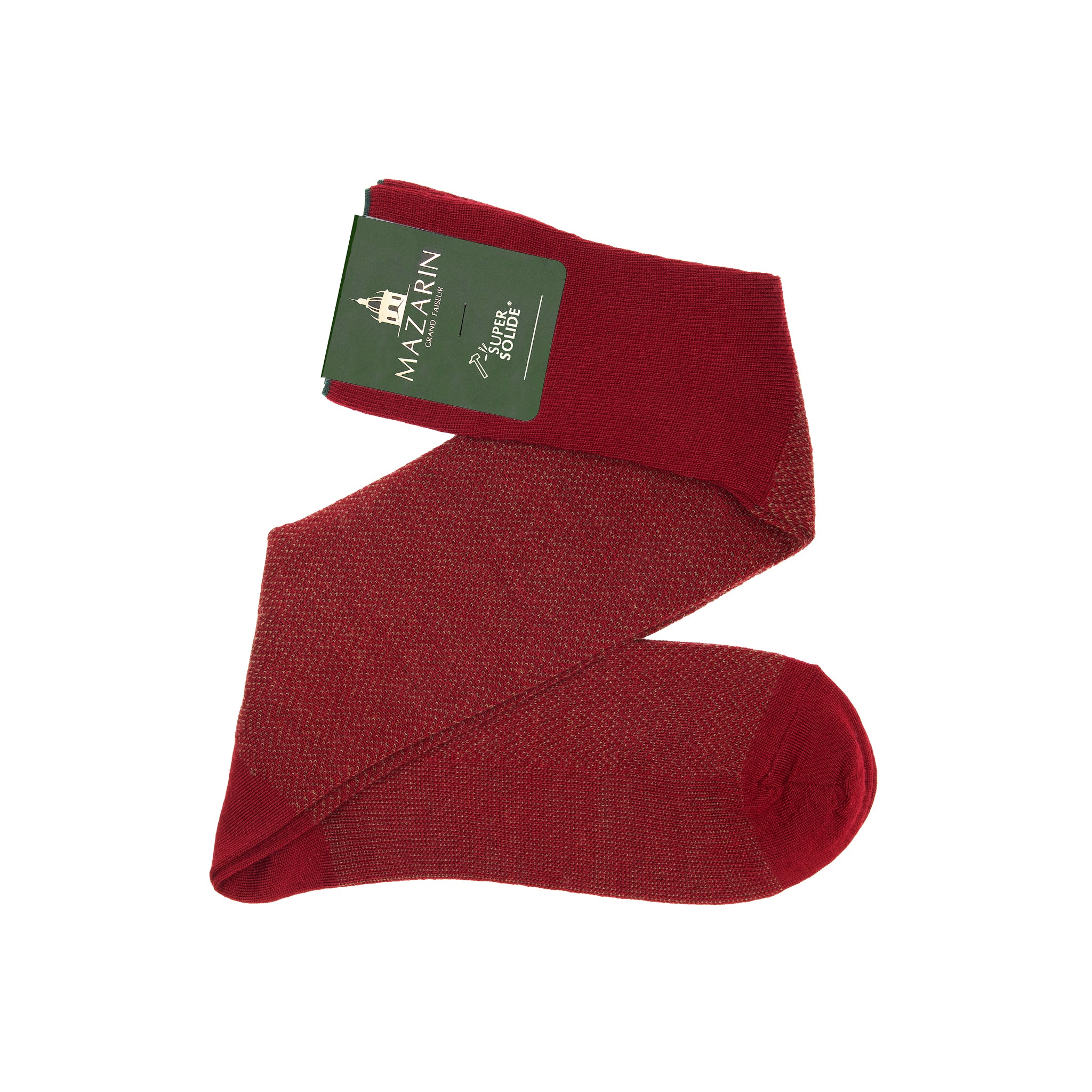 Rouge grenat & Taupe - Chevrons - Super-solide Laine - Mazarin X Scavini