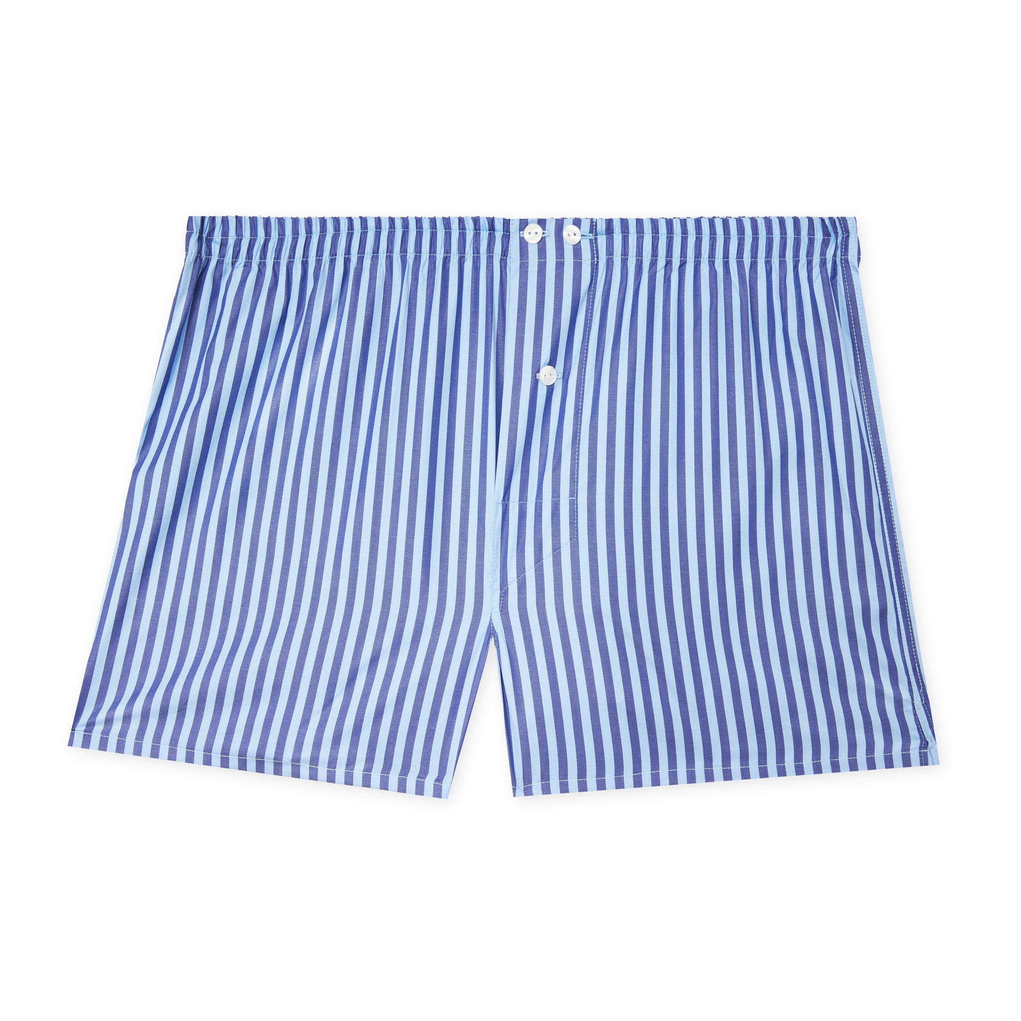 Boxershorts Marineblau und Himmelblau - Liegestuhl-Motiv - Baumwolle