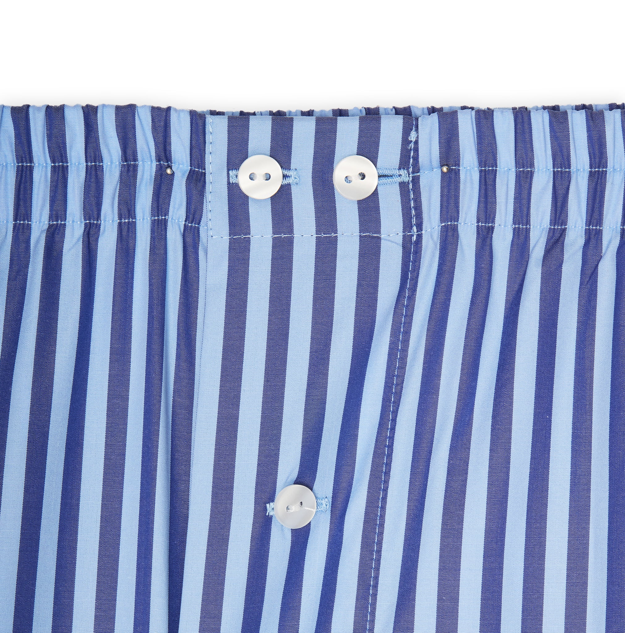 Boxershorts Marineblau und Himmelblau - Liegestuhl-Motiv - Baumwolle
