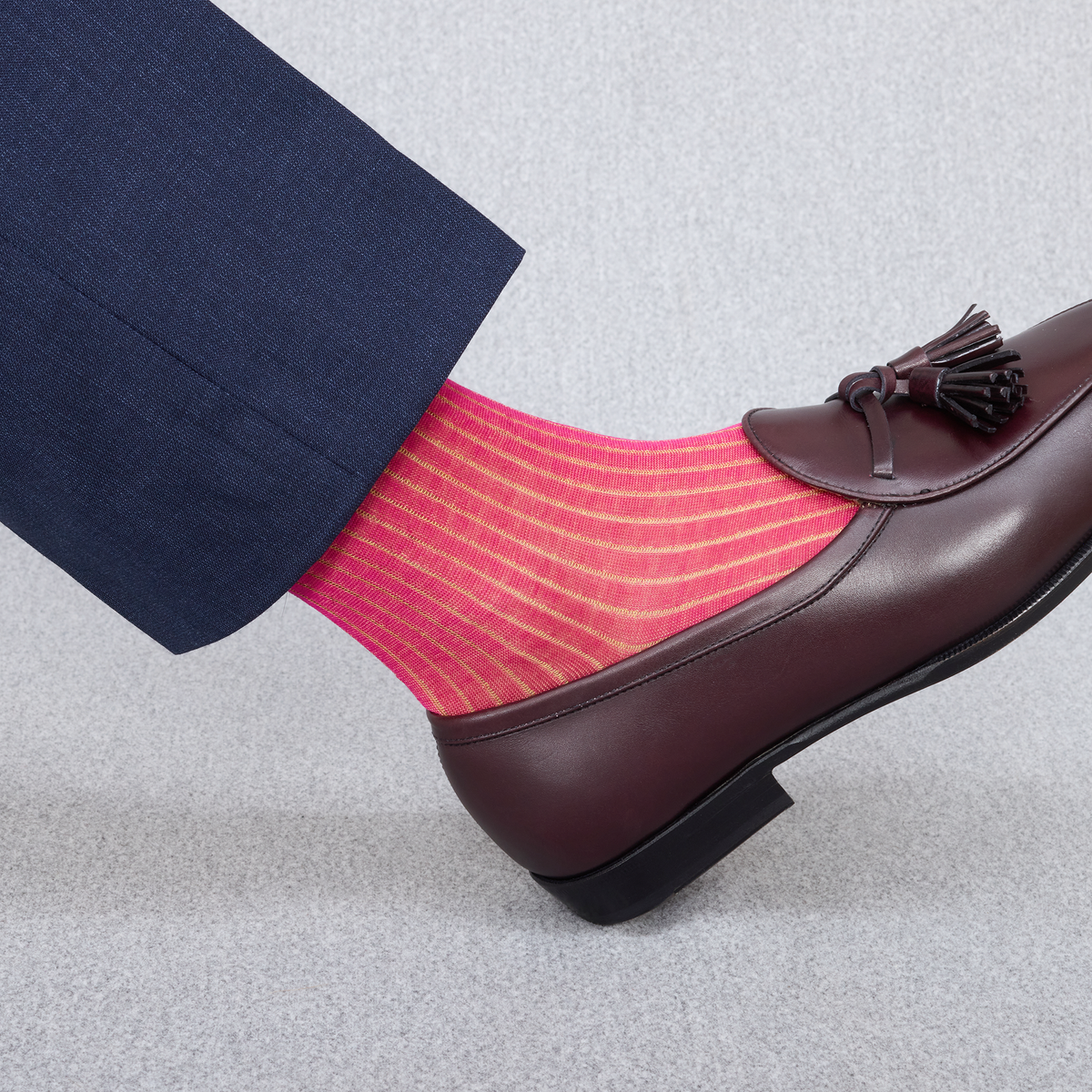 Knee-high | Fuchsia & Yellow - Cotton Lisle