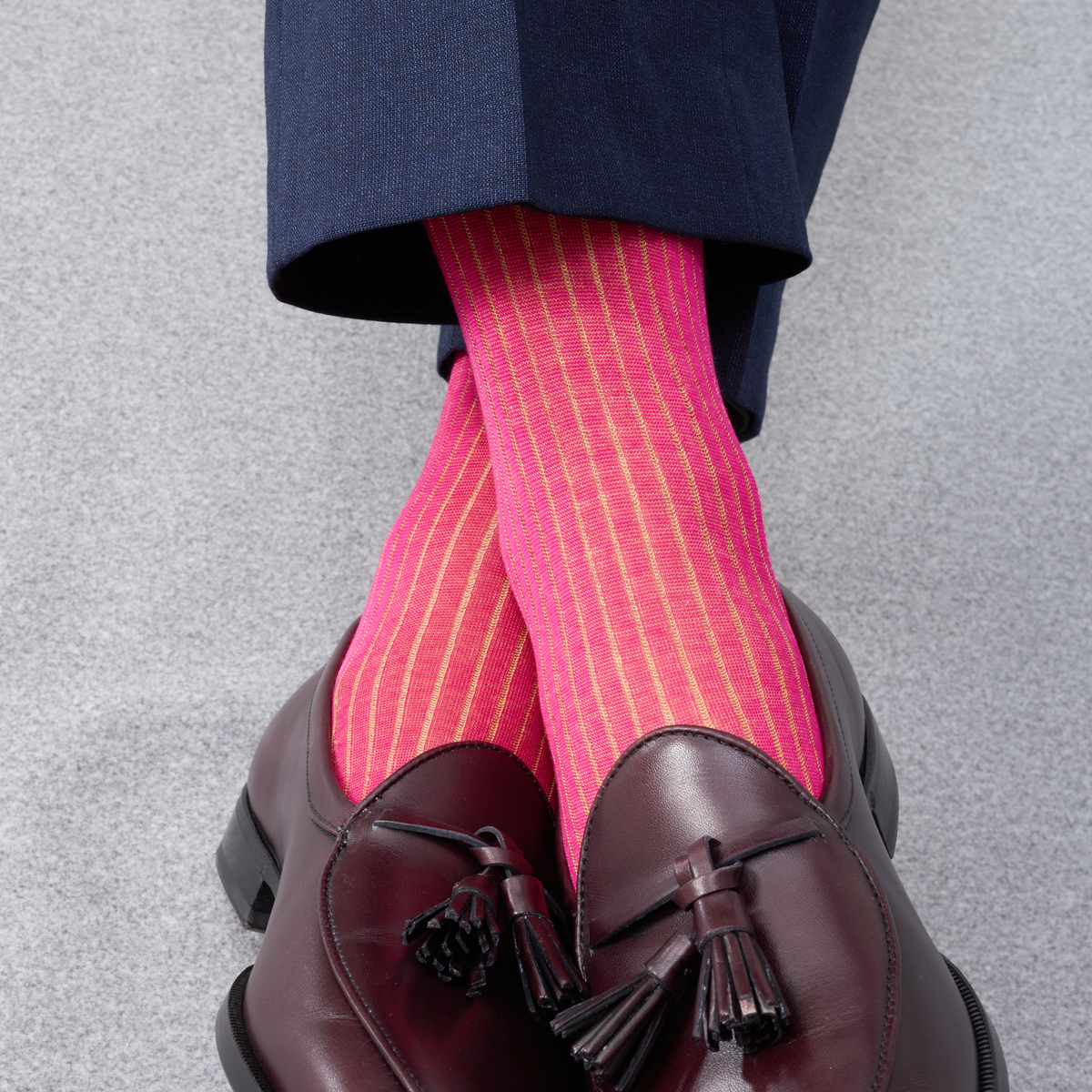 Knee-high | Fuchsia & Yellow - Cotton Lisle
