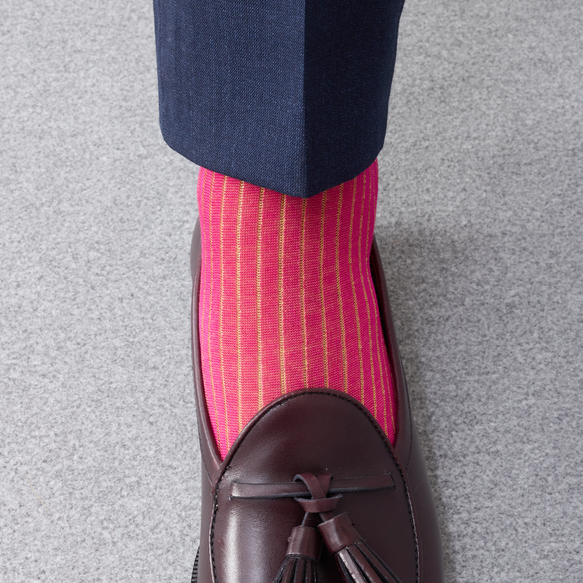 Knee-high | Fuchsia & Yellow - Cotton Lisle