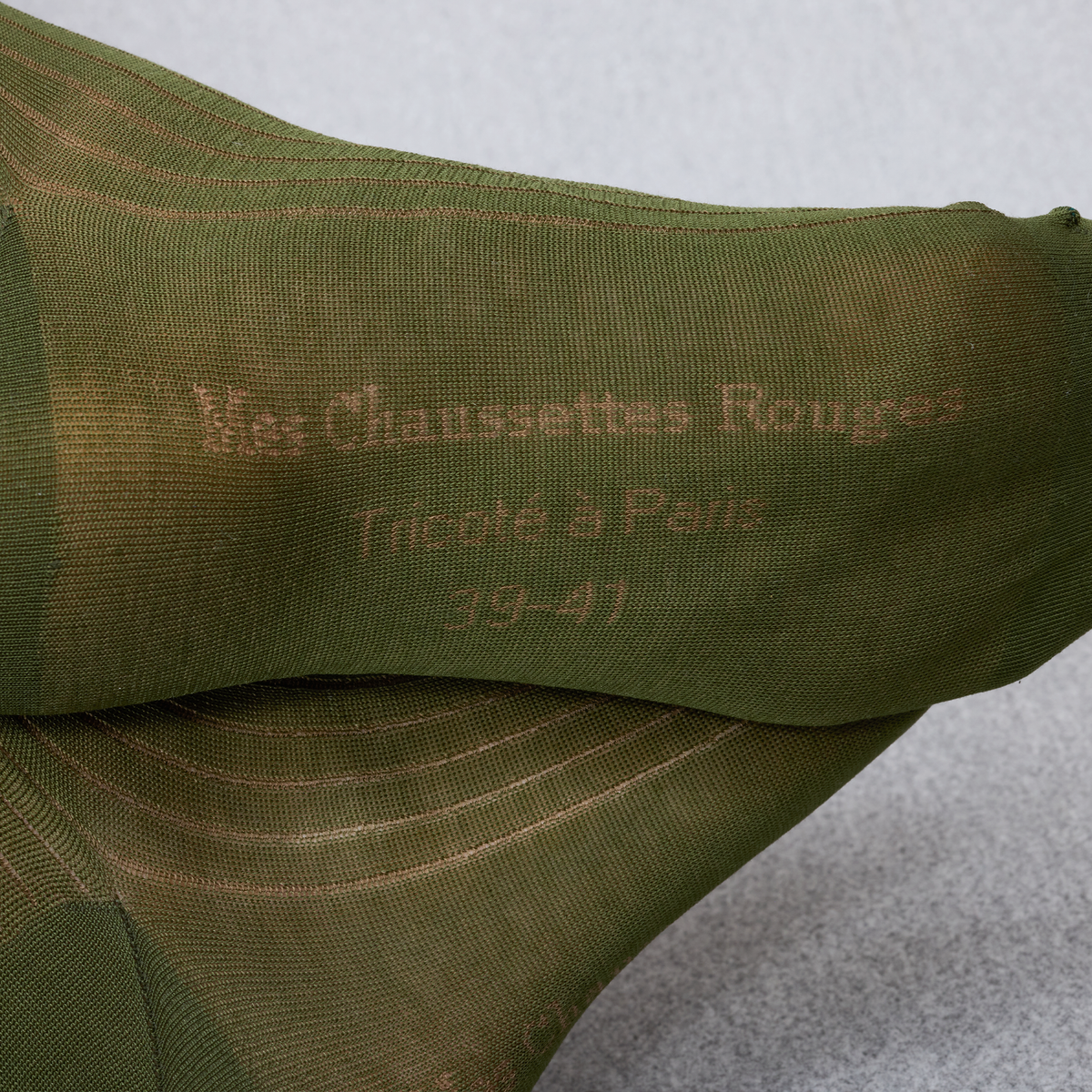 Knee-high | Khaki green & Beige - Cotton Lisle