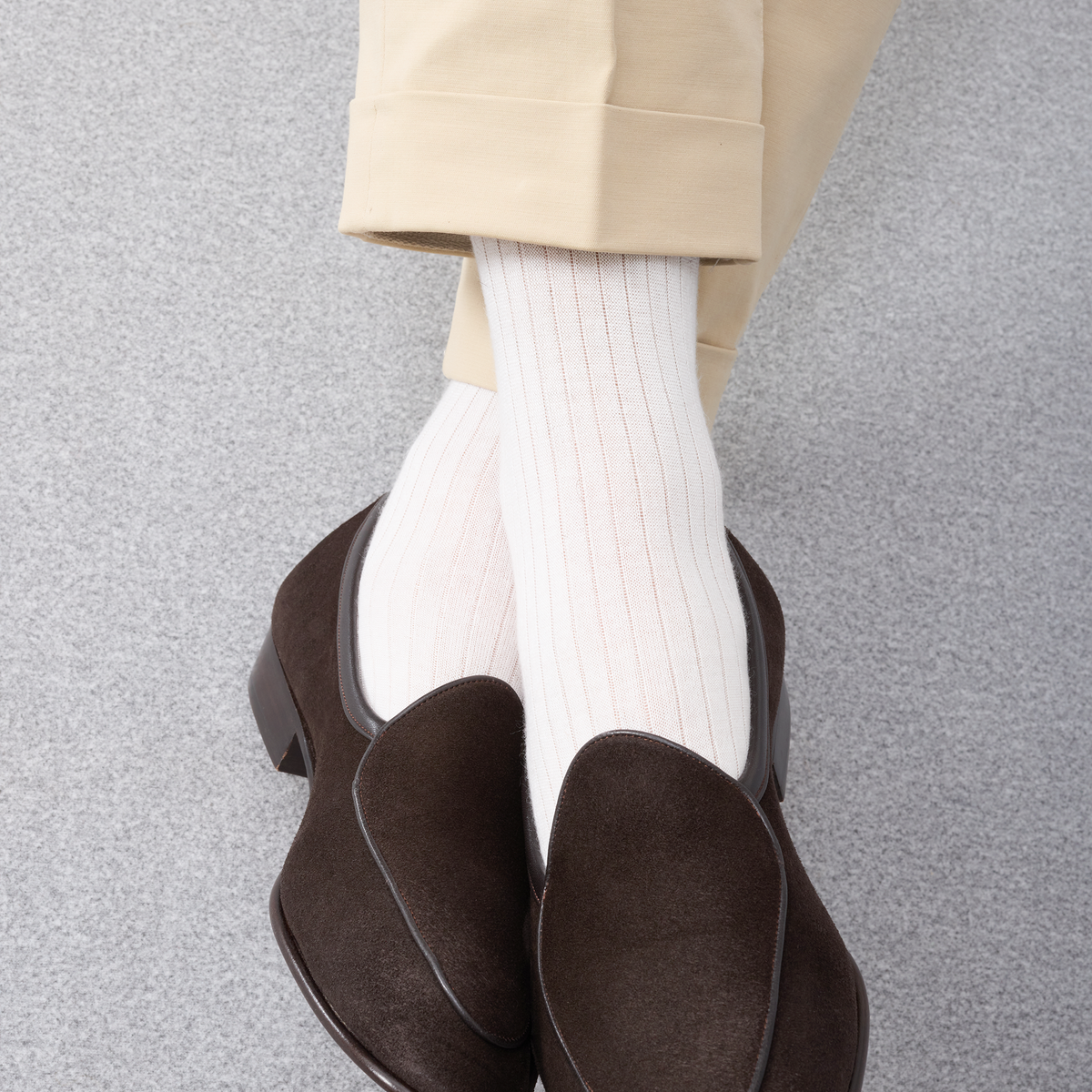 Calcetines altos | Marfil - Cachemira y Seda