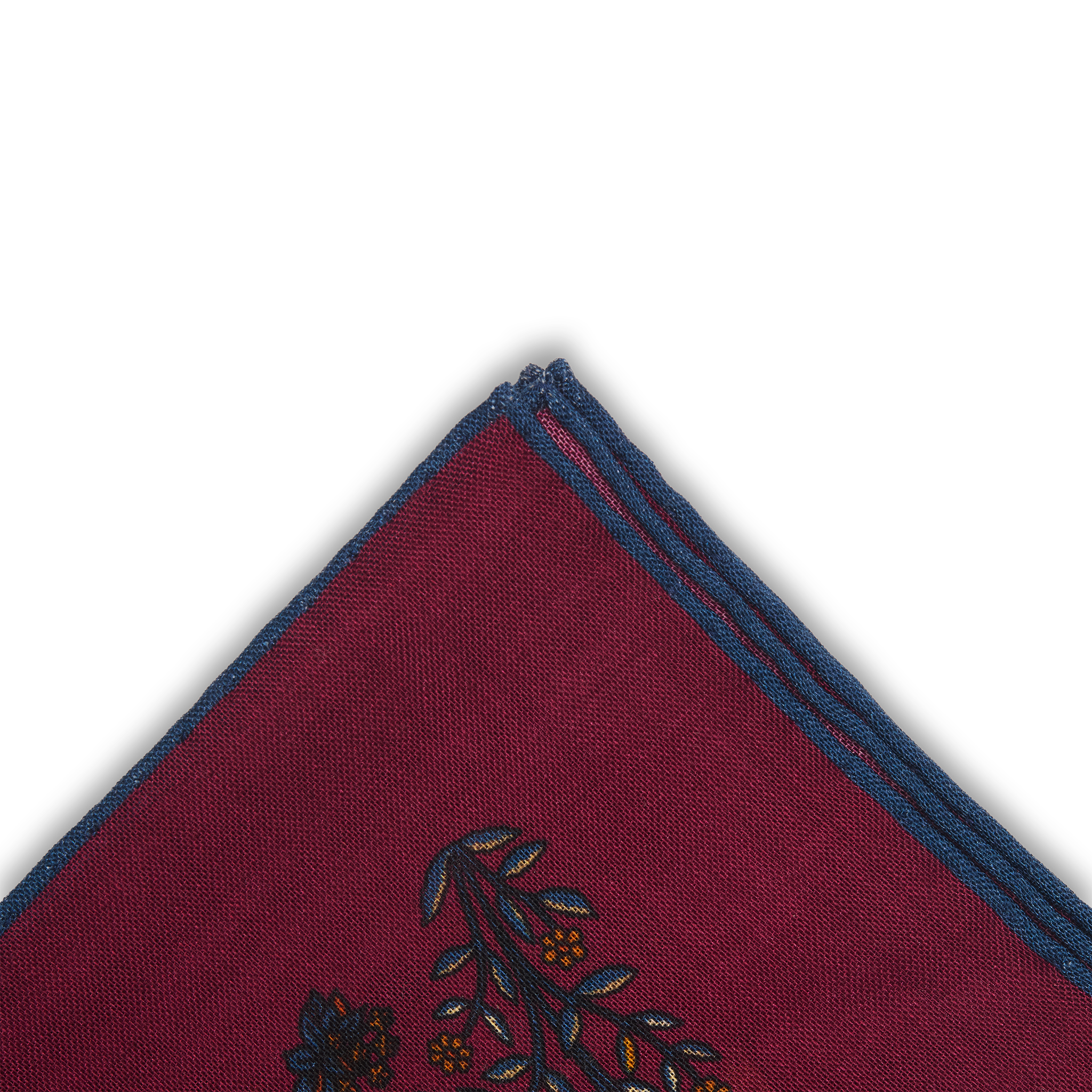 Einstecktuch bordeaux & Blau - Tiermotiv - Wolle & Seide