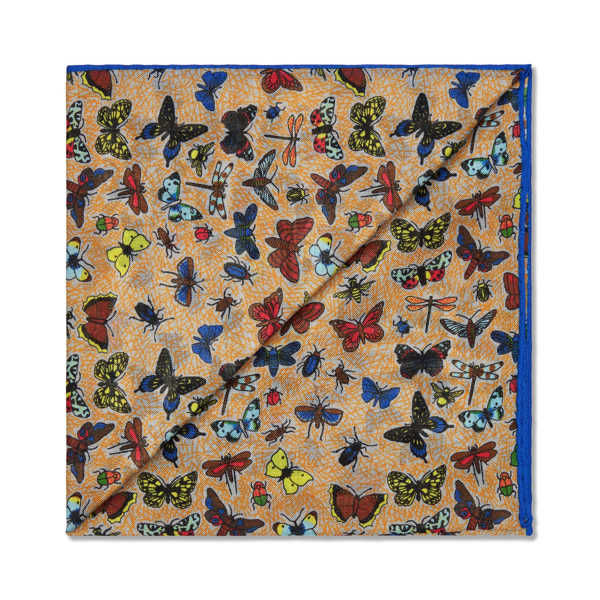 Pochette multicolore - Motif papillons - Laine & Soie