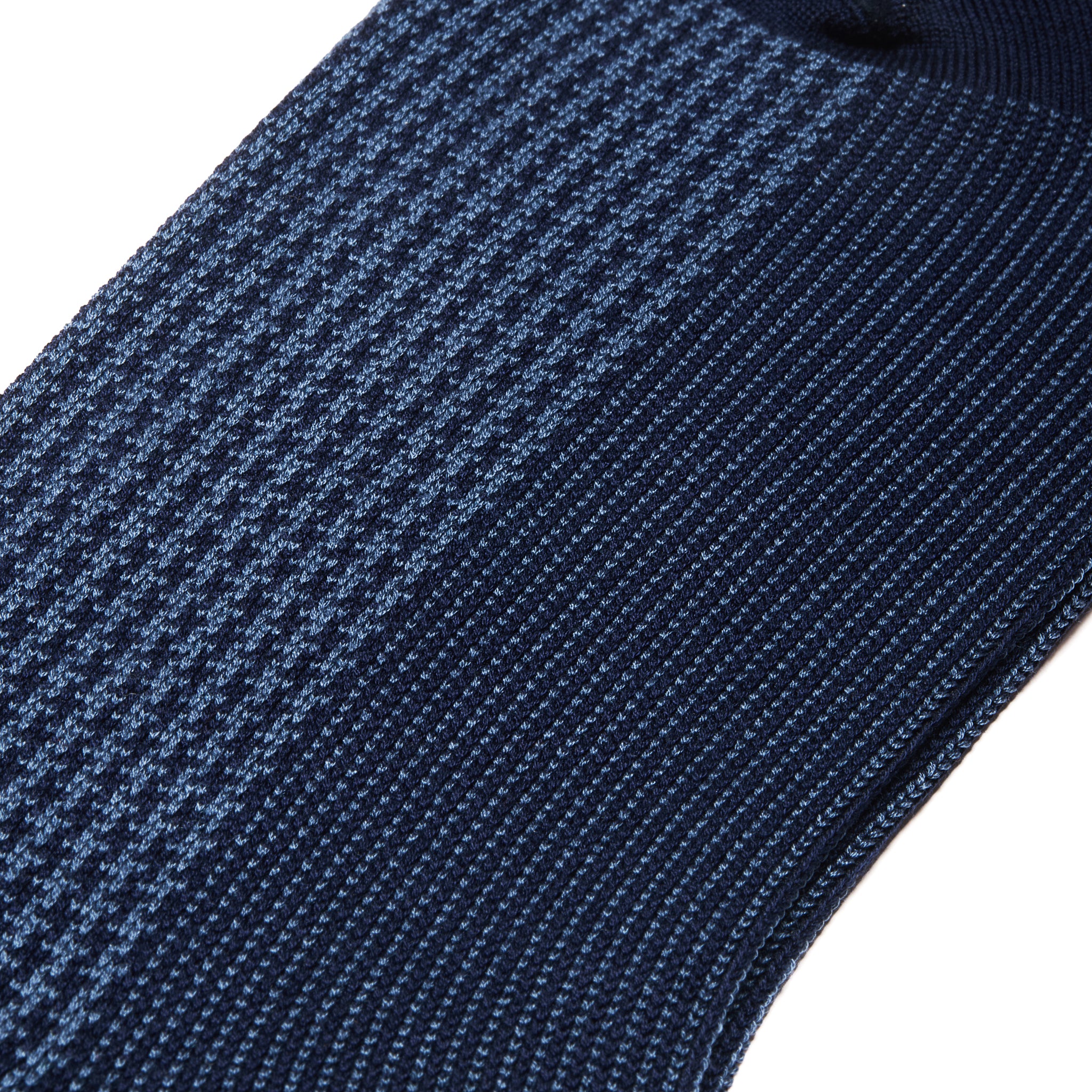 Marineblau & Stahl - Hahnentritt - Super-Solid Fil d'Écosse Baumwolle